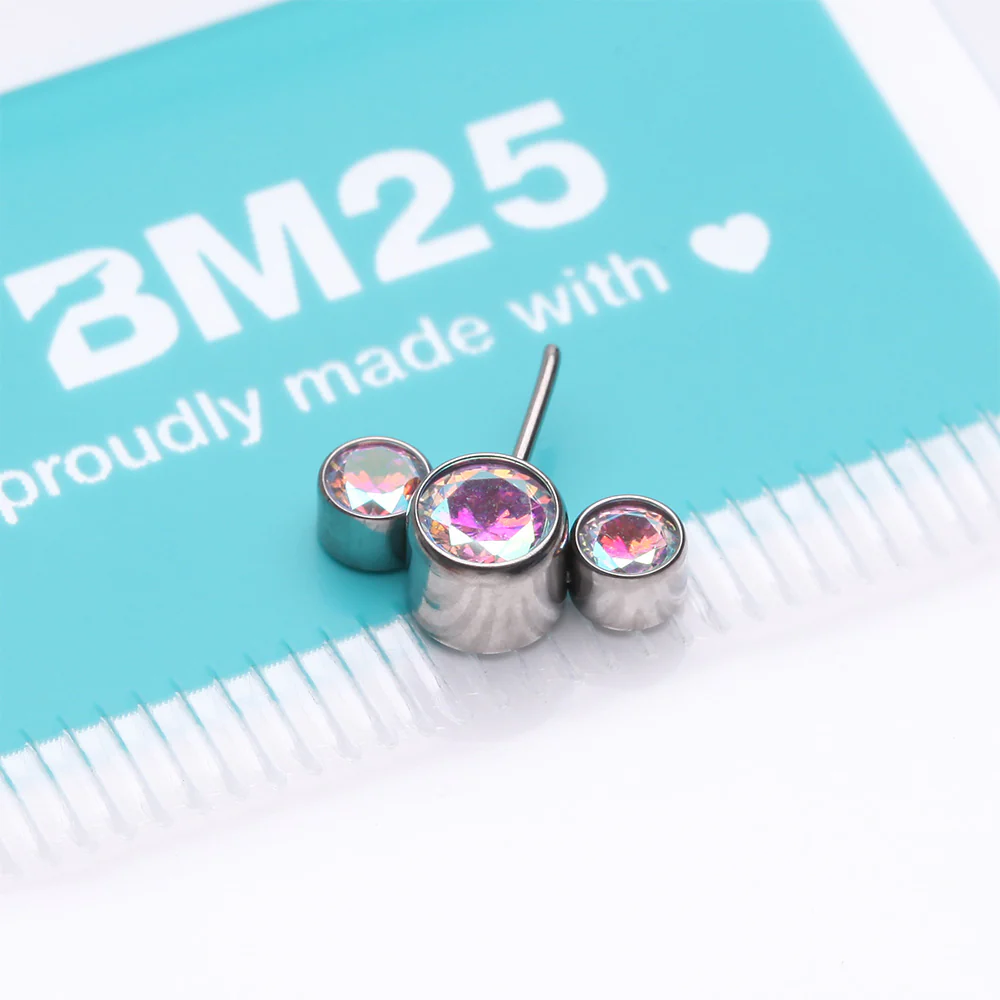 Implant Grade Titanium OneFit Threadless Triple Bubble Sparkle Front Facing Top Part - Image 4