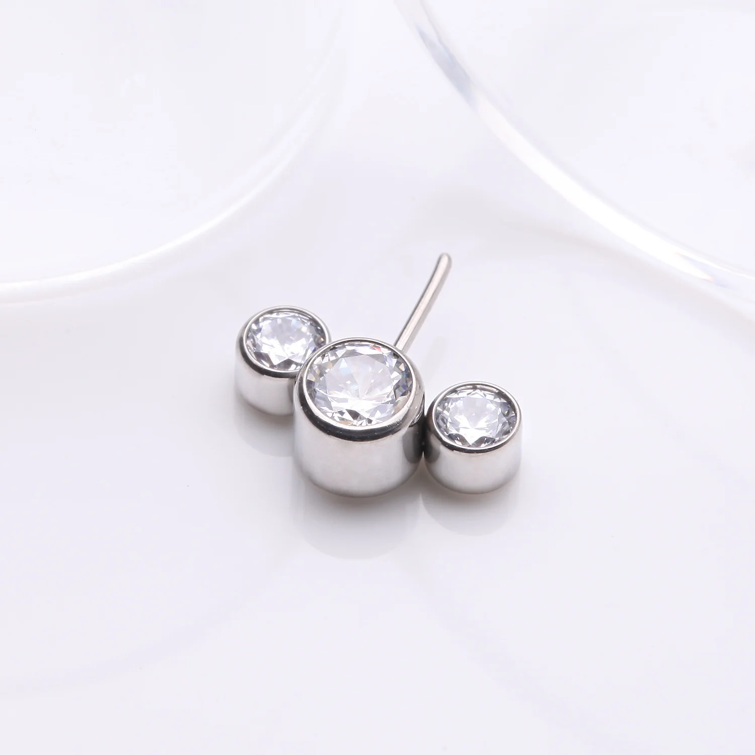 Implant Grade Titanium OneFit Threadless Triple Bubble Sparkle Front Facing Top Part - Image 2