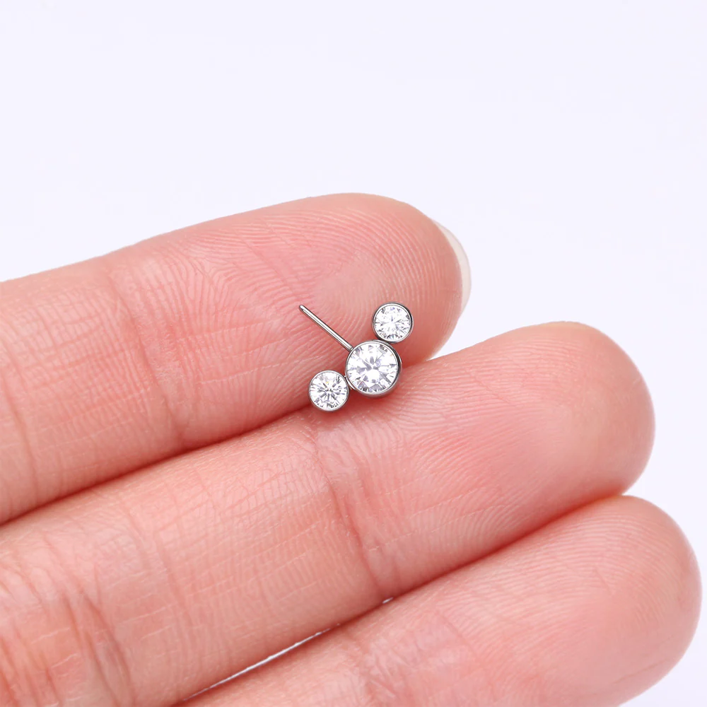 Implant Grade Titanium OneFit Threadless Triple Bubble Sparkle Front Facing Top Part - Image 3