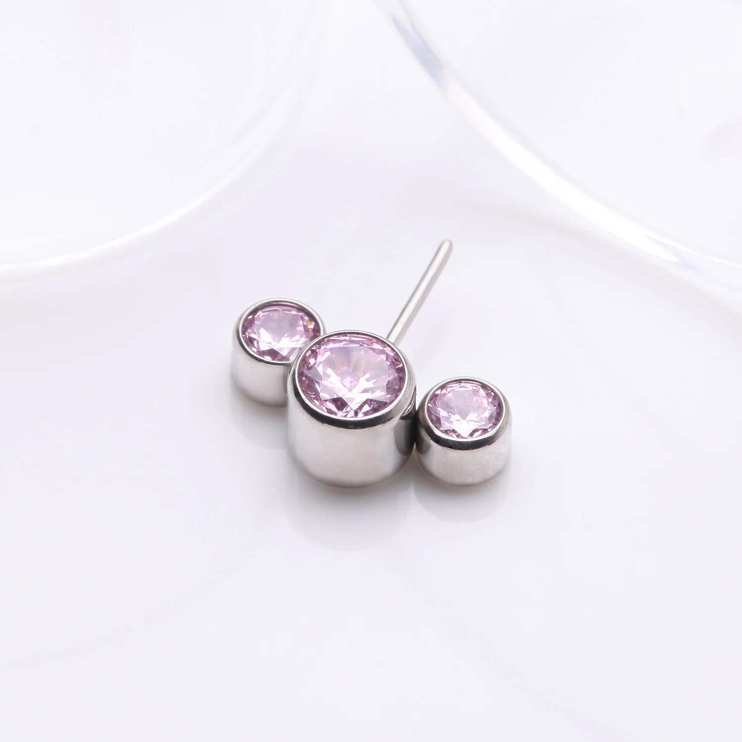 Implant Grade Titanium OneFit Threadless Triple Bubble Sparkle Front Facing Top Part - Image 2