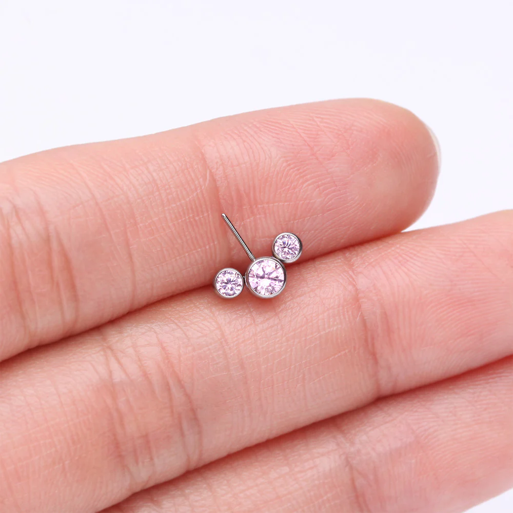 Implant Grade Titanium OneFit Threadless Triple Bubble Sparkle Front Facing Top Part - Image 3