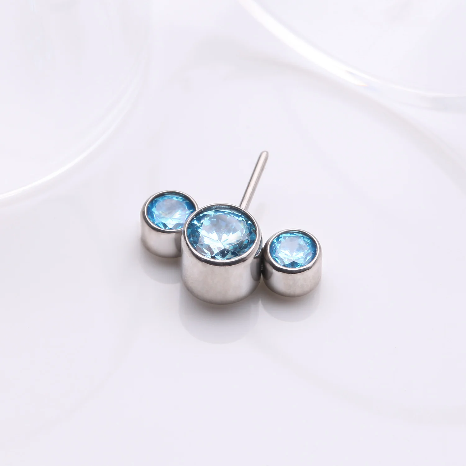 Implant Grade Titanium OneFit Threadless Triple Bubble Sparkle Front Facing Top Part - Image 2