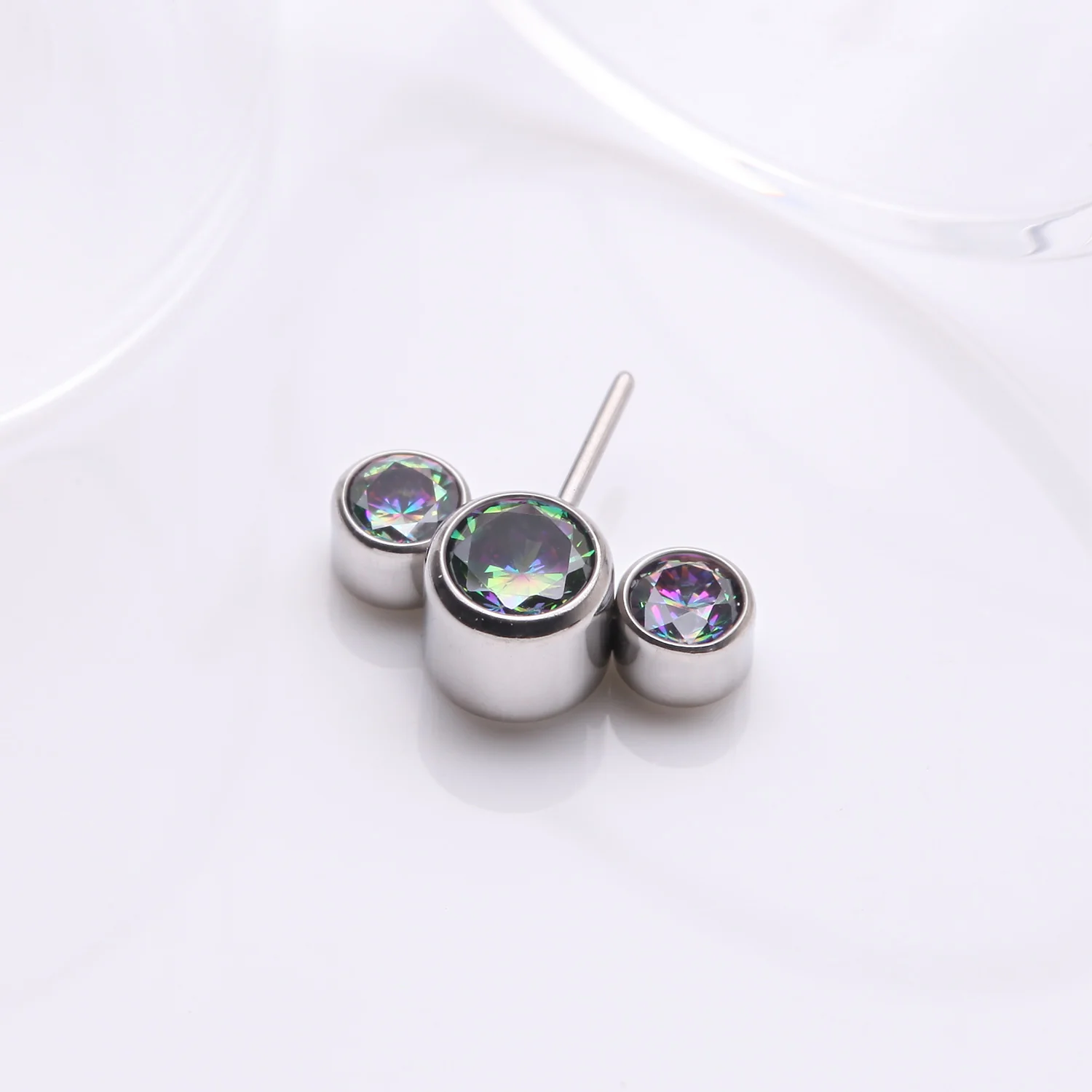 Implant Grade Titanium OneFit Threadless Triple Bubble Sparkle Front Facing Top Part - Image 2