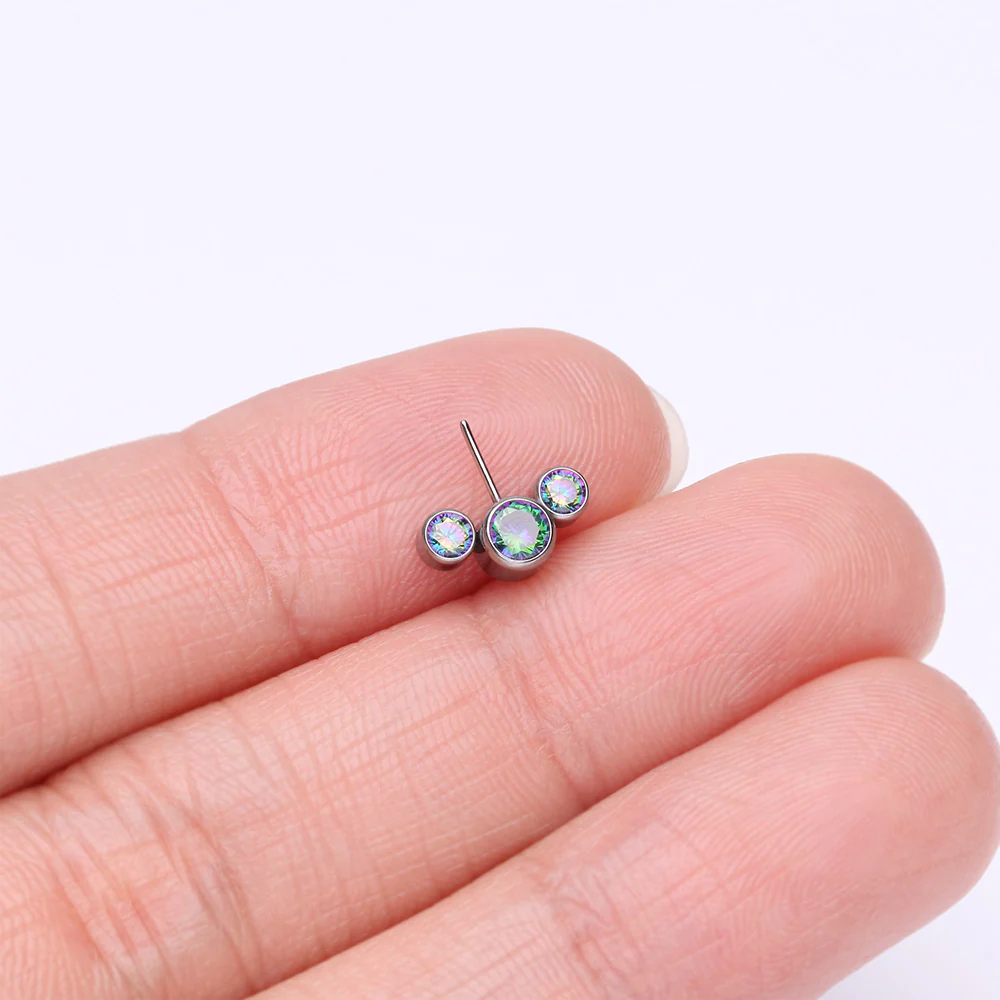 Implant Grade Titanium OneFit Threadless Triple Bubble Sparkle Front Facing Top Part - Image 3