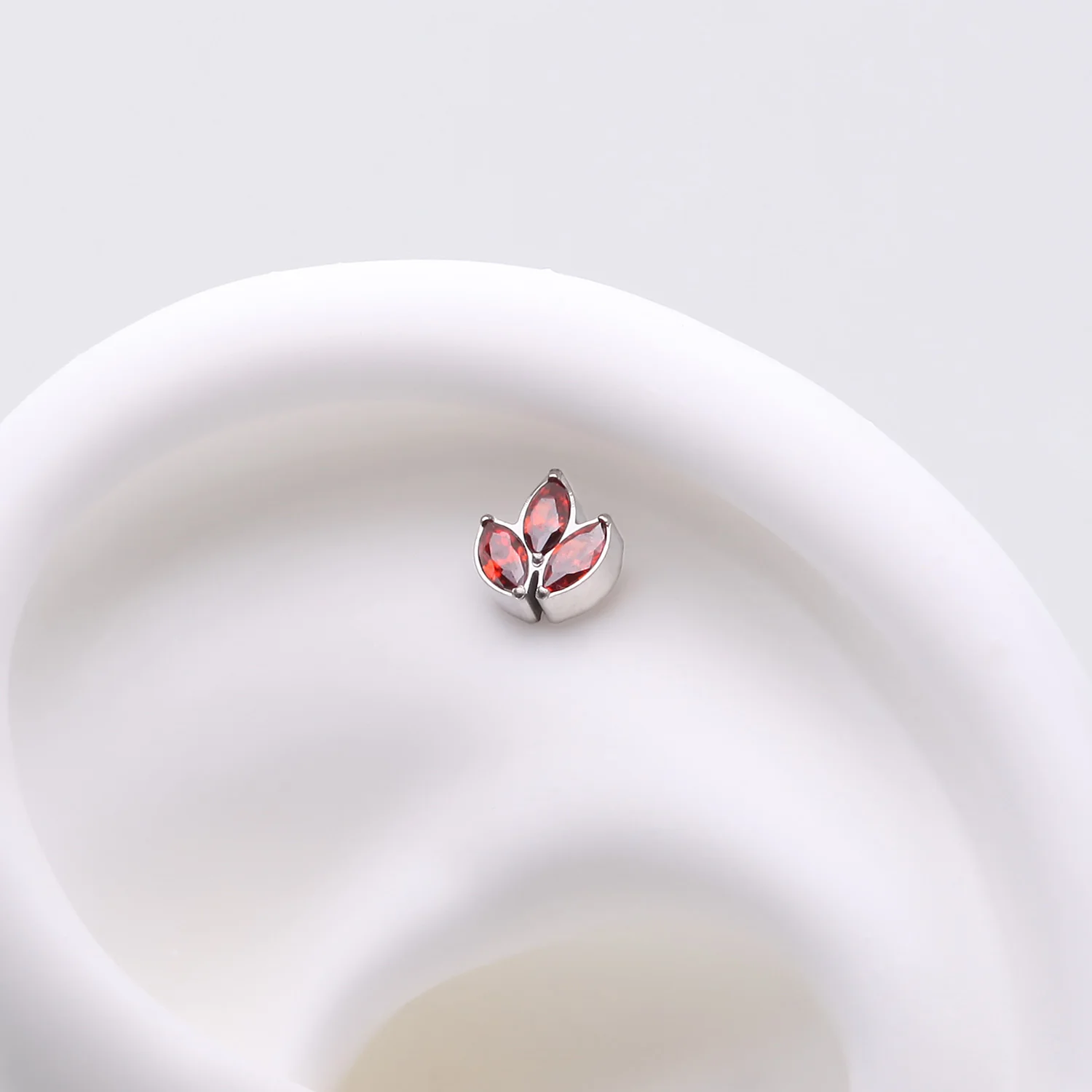 Implant Grade Titanium OneFit Threadless Triple Marquise Sparkle Leaflet Top Part - Image 2