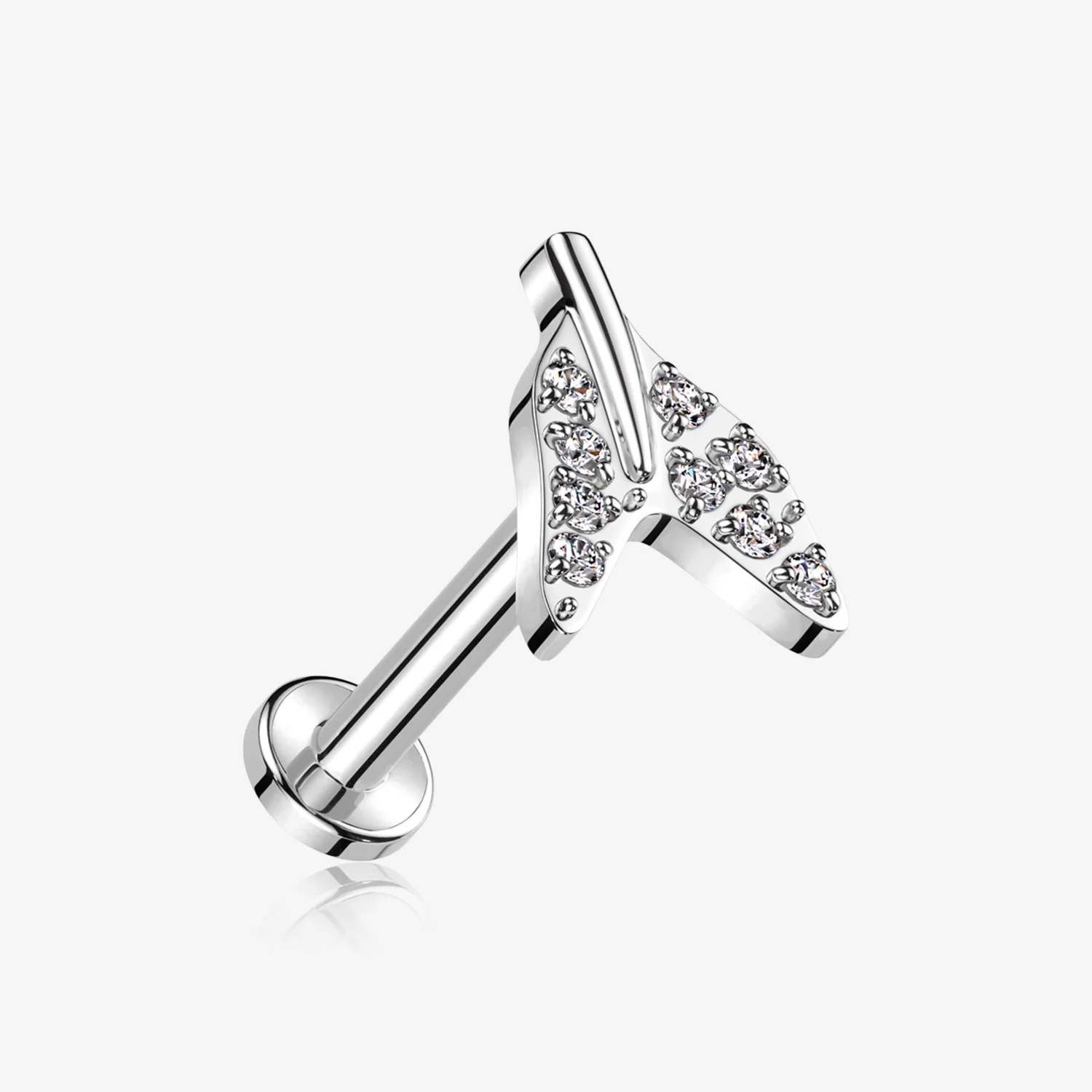 Implant Grade Titanium Vintage Tail Sparkle Internally Threaded Labret