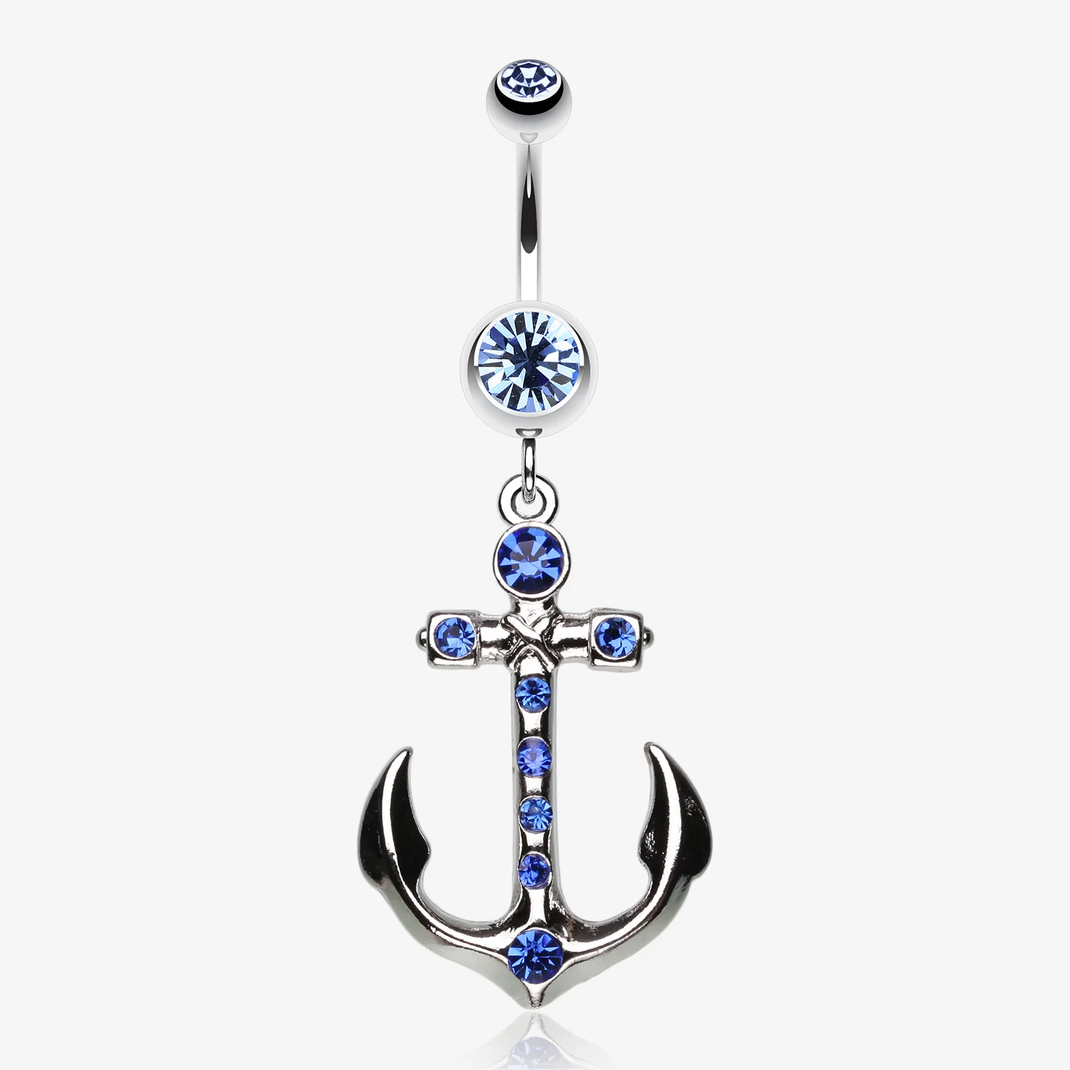 Jeweled Anchor Belly Ring