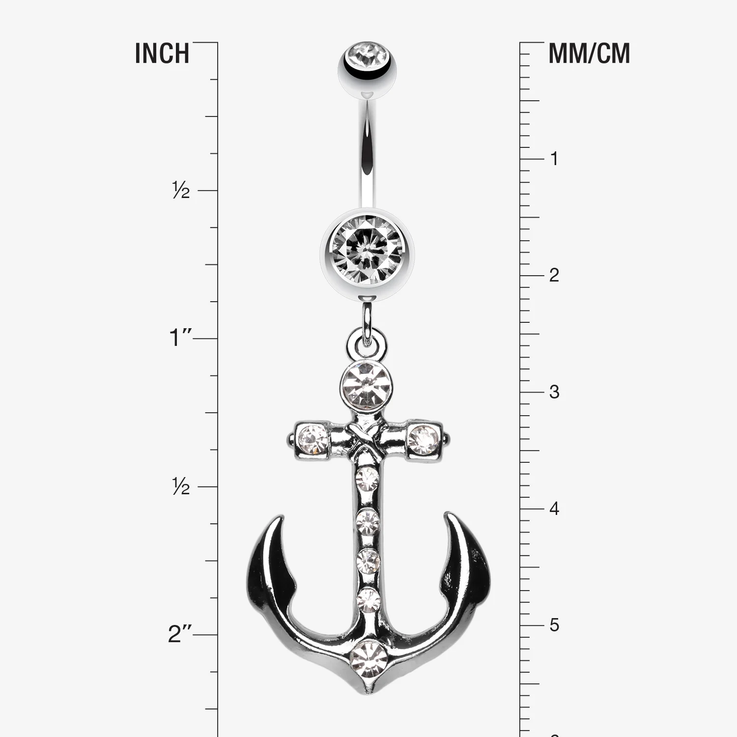Jeweled Anchor Belly Ring - Image 2