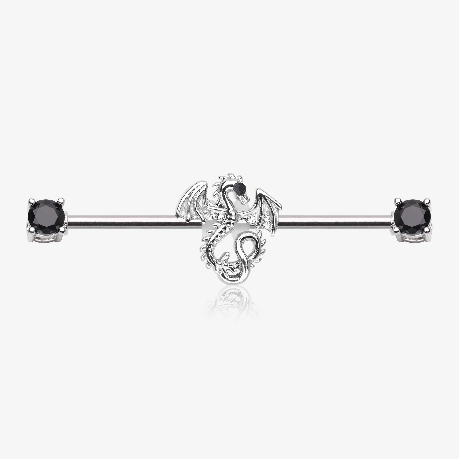 Jeweled Eye Dragon Sparkle Ends Industrial Barbell