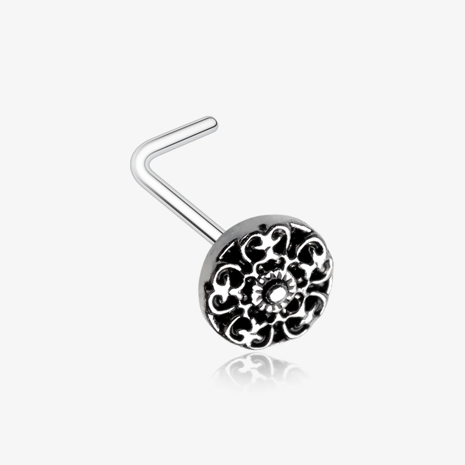 Kali Ornate Filigree Icon L-Shaped Nose Ring