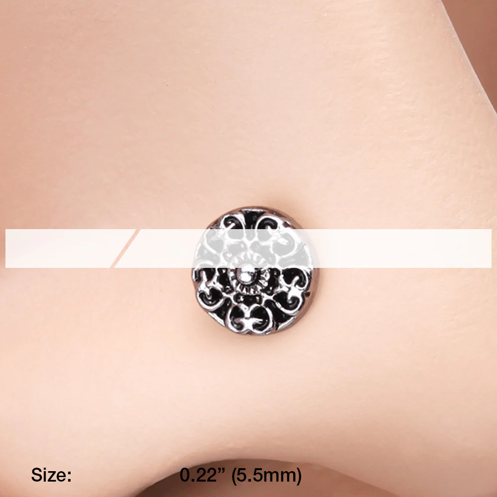 Kali Ornate Filigree Icon L-Shaped Nose Ring - Image 3