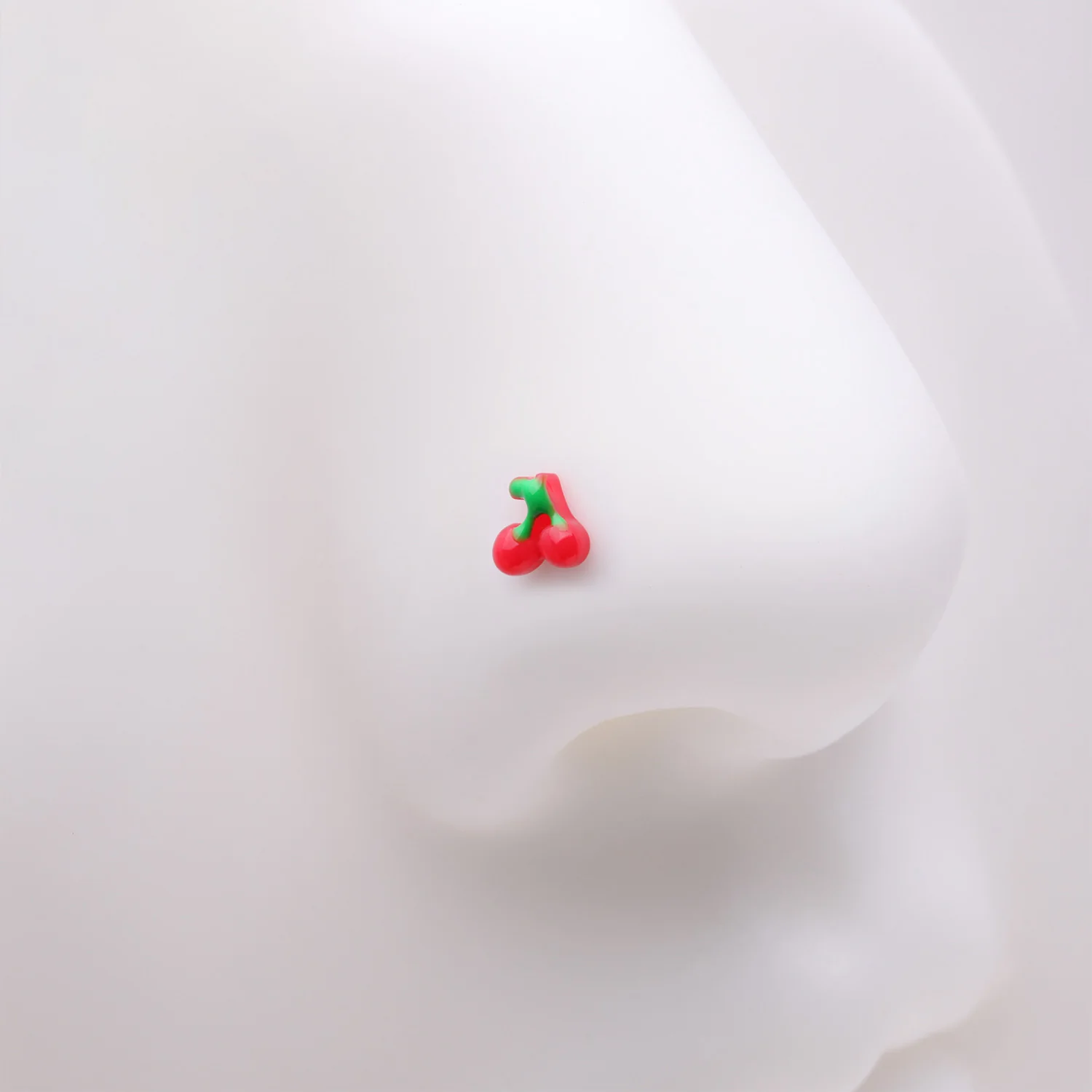 Kawaii Pop Juicy Red Cherry Nose Stud Ring - Image 2