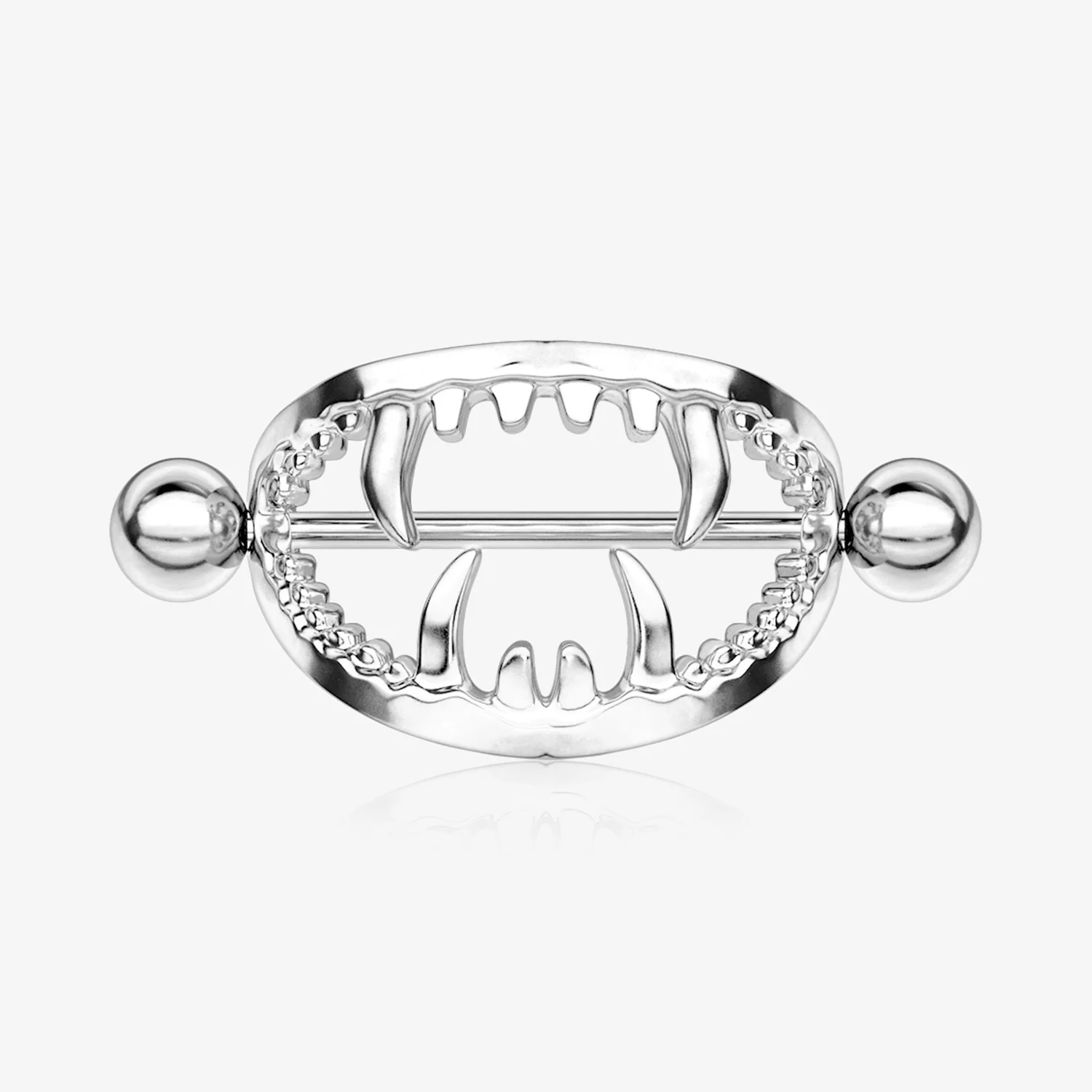 A Pair of Vicious Vampire Fang Nipple Shield Ring (Large)