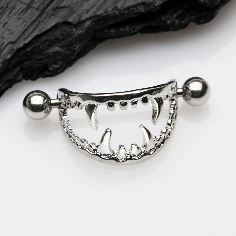 A Pair of Vicious Vampire Fang Nipple Shield Ring (Large) - Image 3