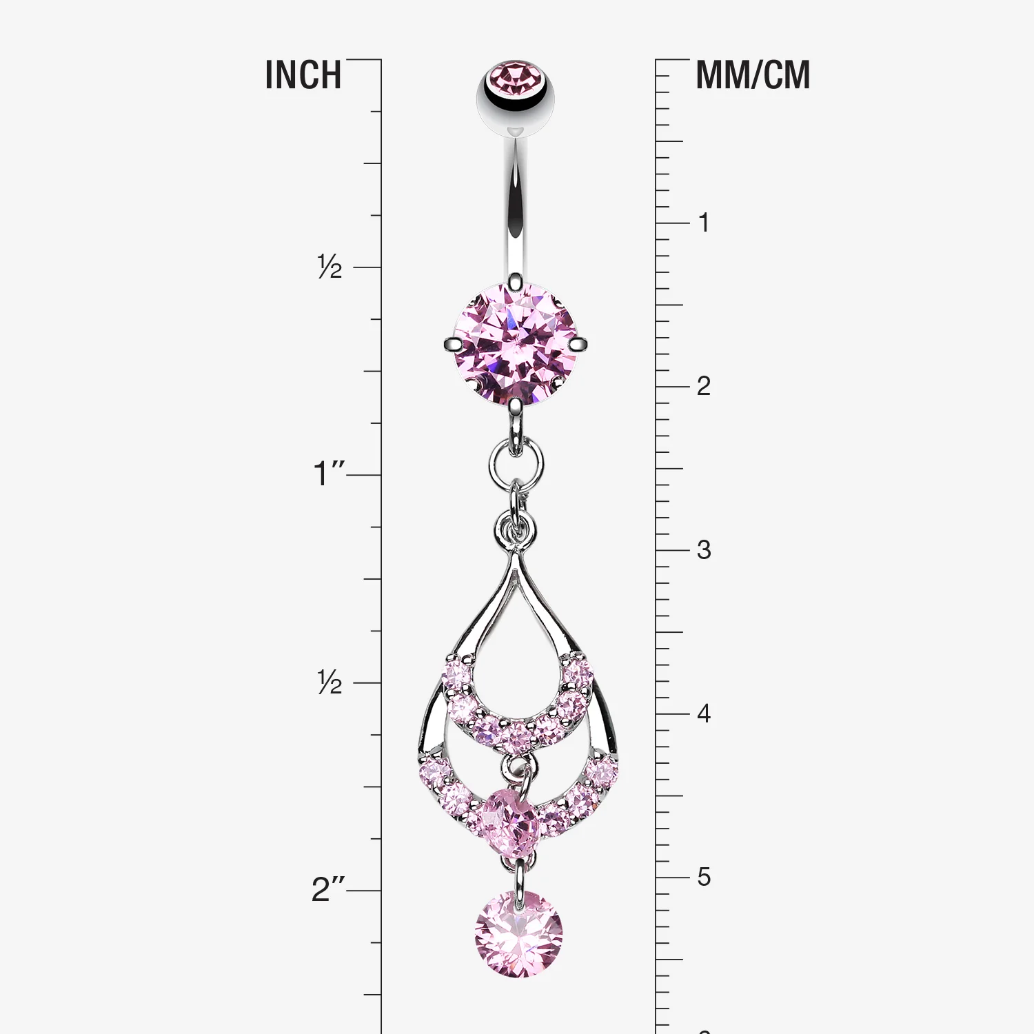 Layered Teardrop Sparkle Belly Ring - Image 2
