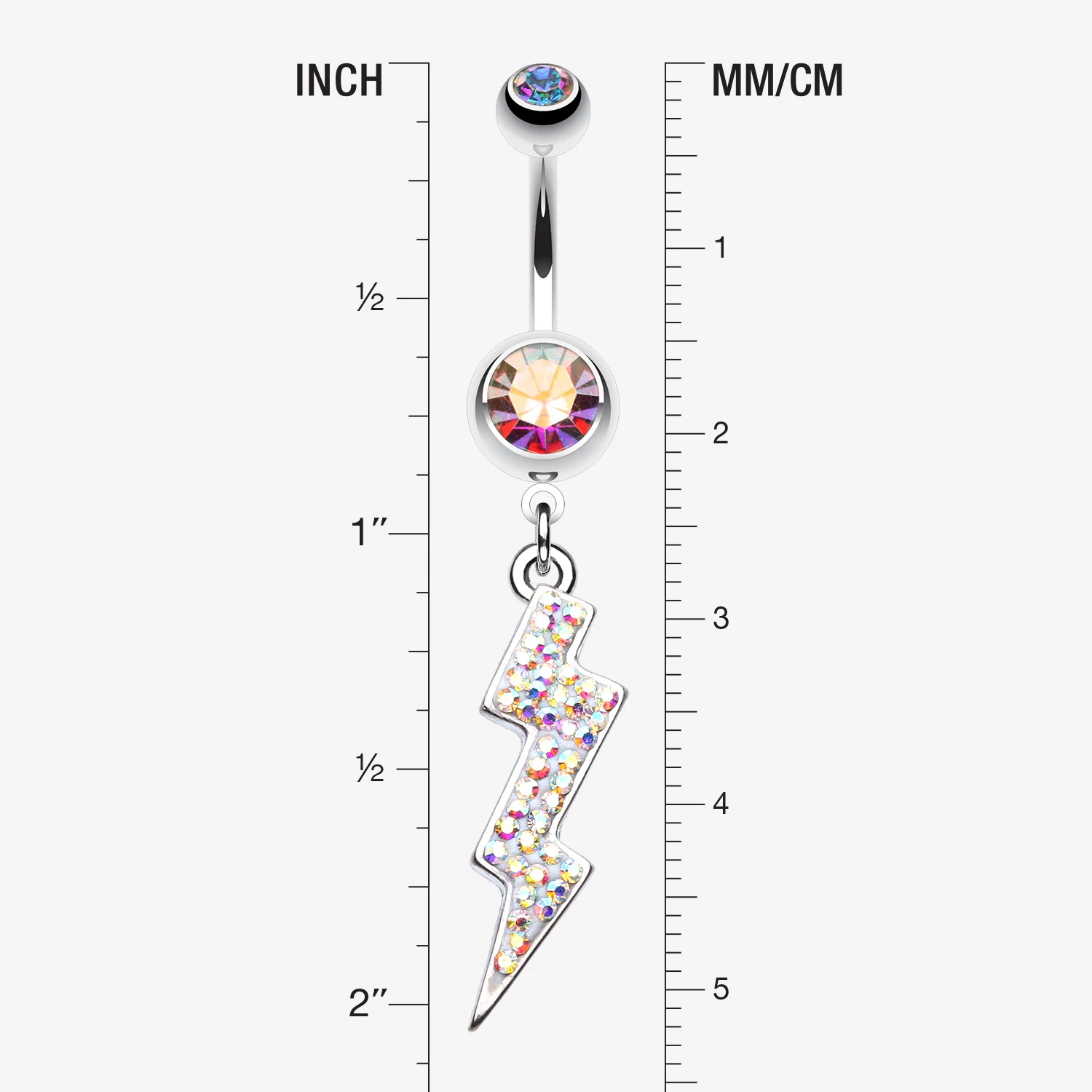 Lightning Bolt Radiance Belly Button Ring - Image 2