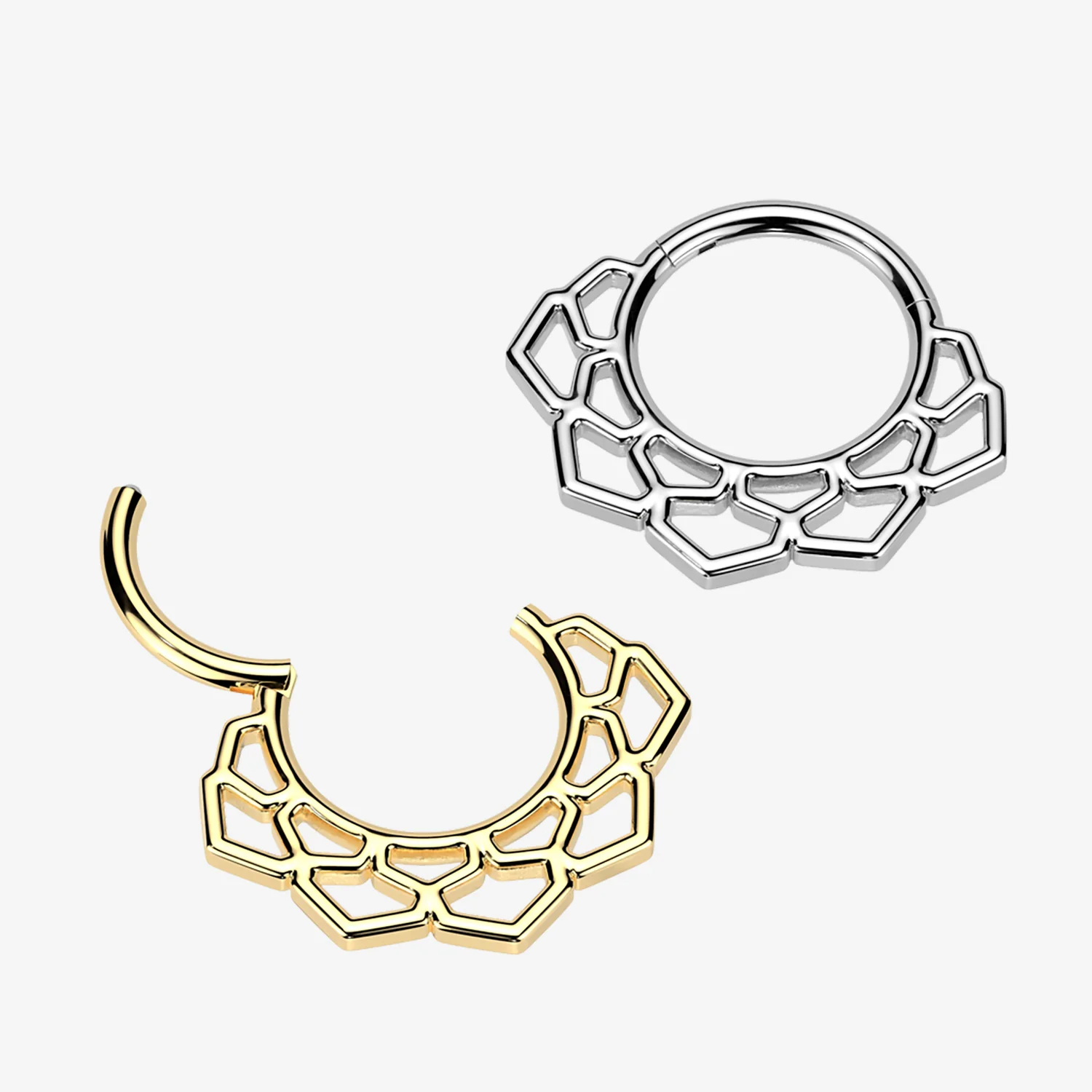 Lotus Filigree Essence Clicker Hoop Ring - Image 2