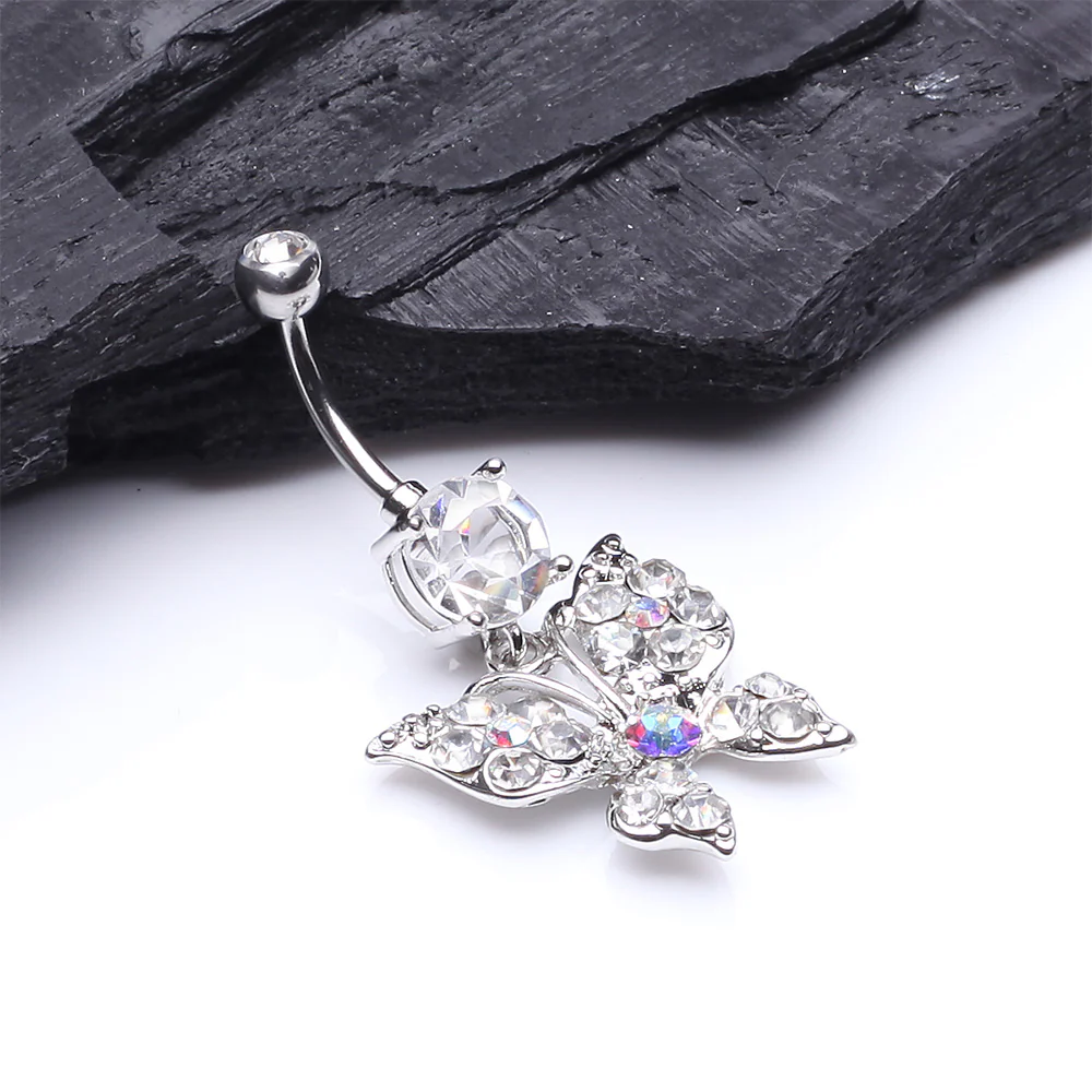 Luminous Butterfly Glam Belly Button Ring - Image 3