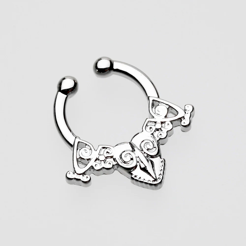 Luria Tribal Filigree Fake Septum Clip-On Ring - Image 3