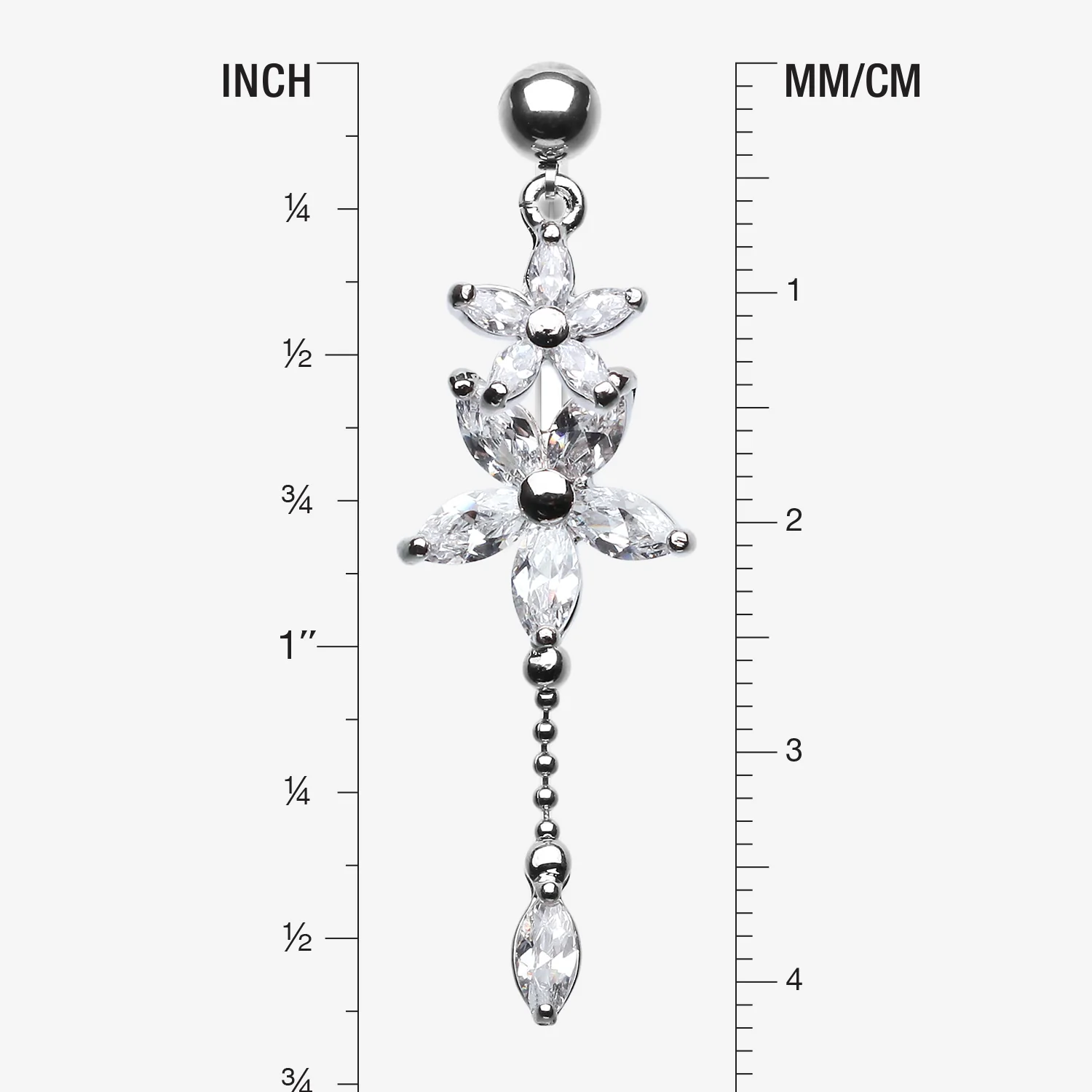 Luscious Flowers Droplets Belly Ring - Image 2