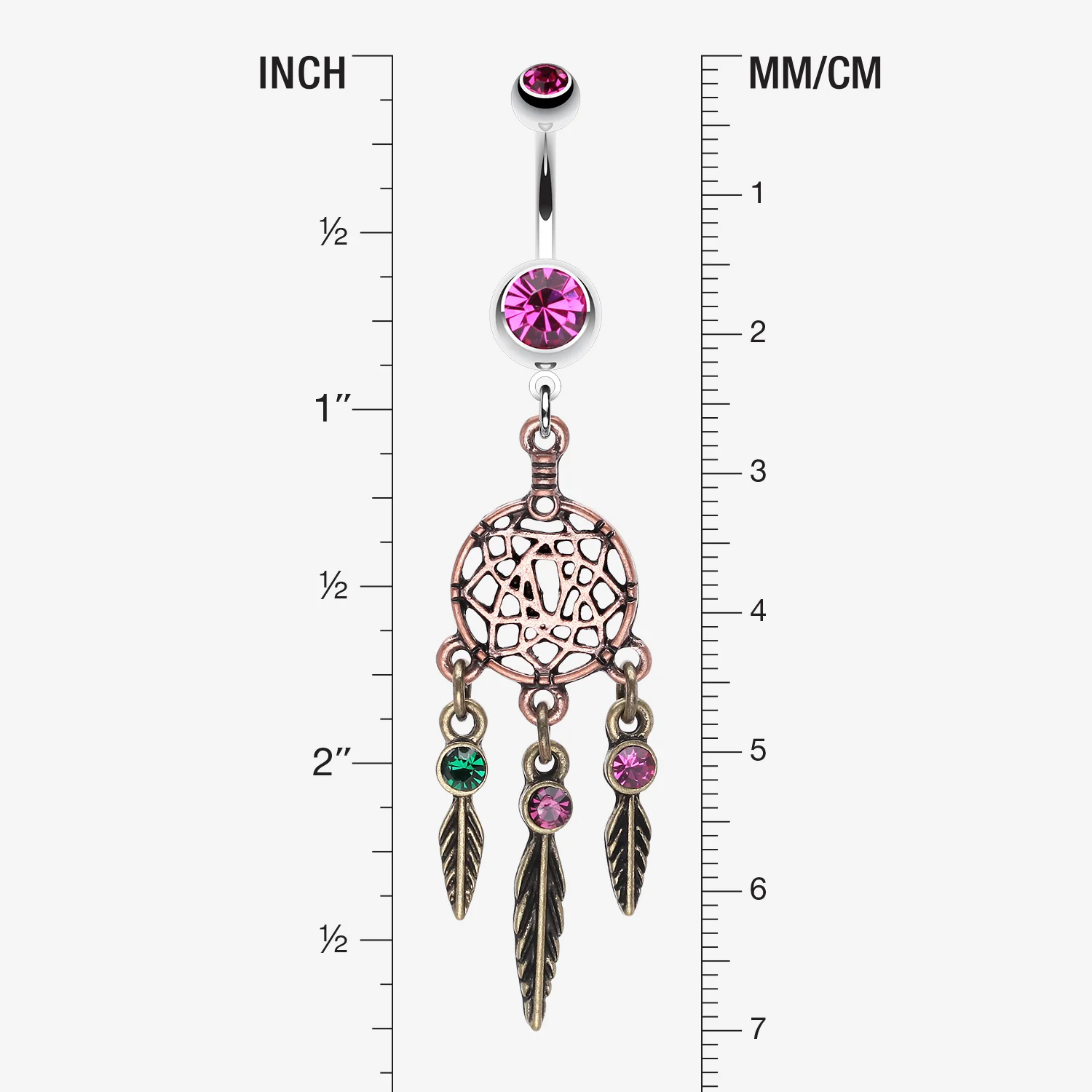 Majestic Elegance Dream Catcher Belly Ring - Image 2