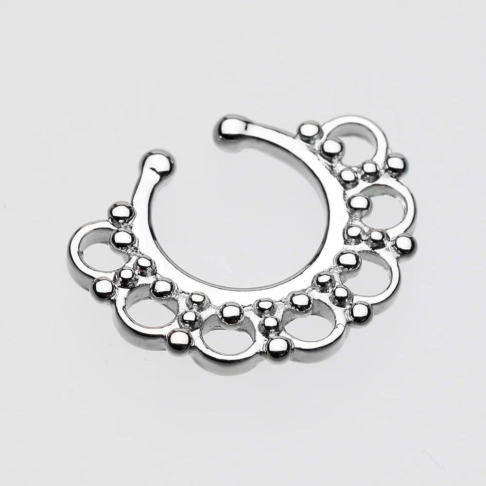 Majestic Ornate Filigree Fake Septum Clip-On Ring - Image 3