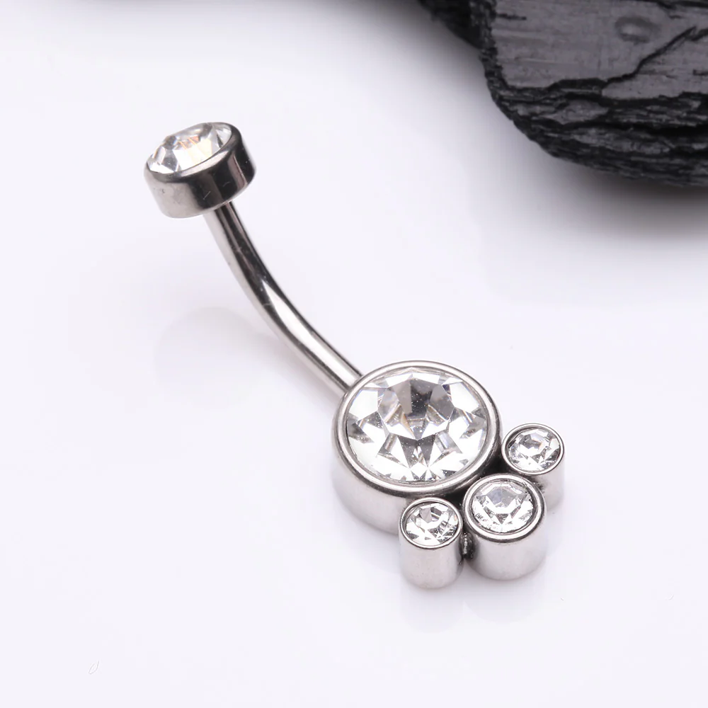 Majestic Sparkle Bali Internally Threaded Belly Button Ring - Image 3