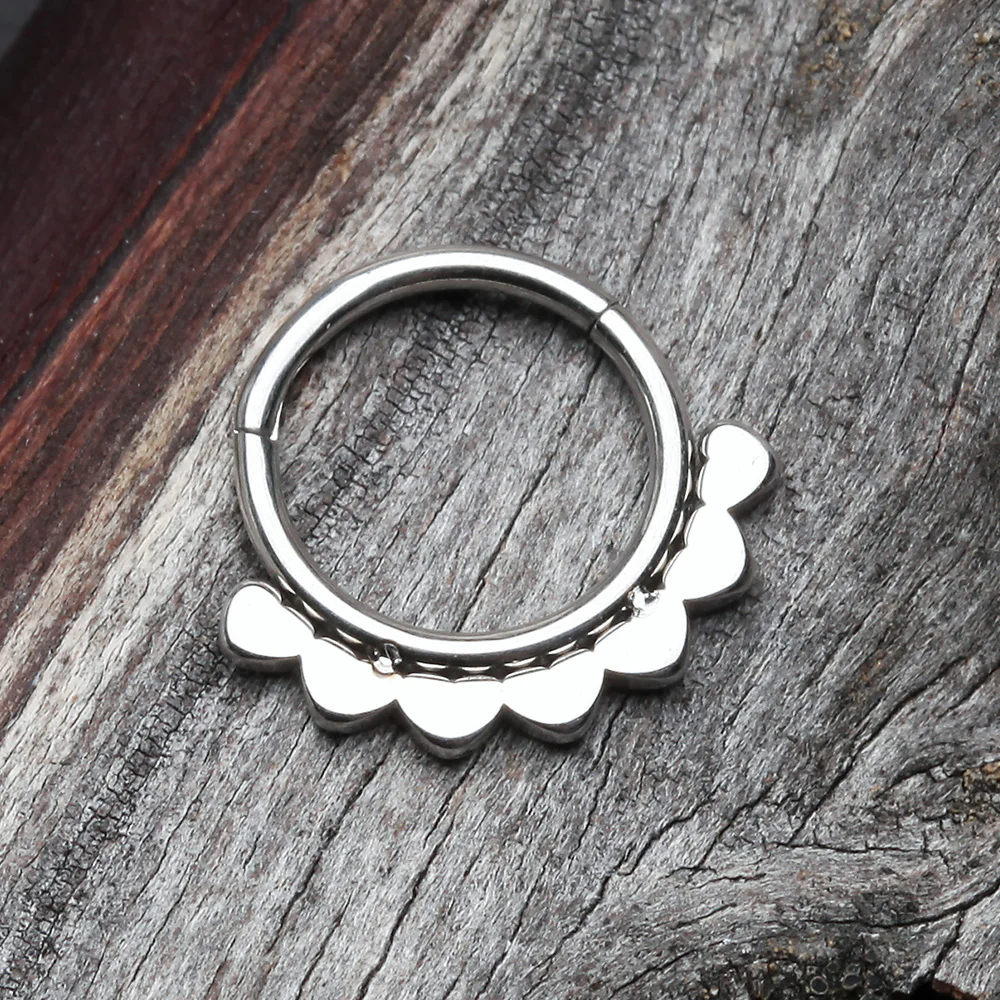 Mandala Flower Clicker Hoop Ring - Image 3