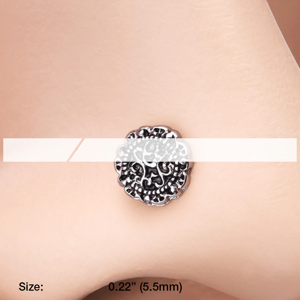 Mandela Filigree Icon Nose Stud Ring - Image 3