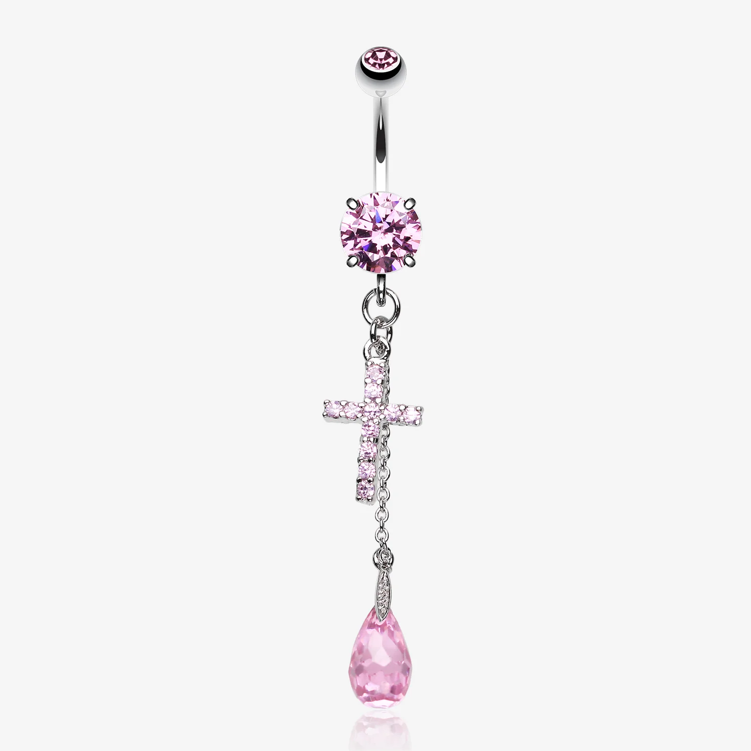 Mini Cross Shimmer Belly Ring