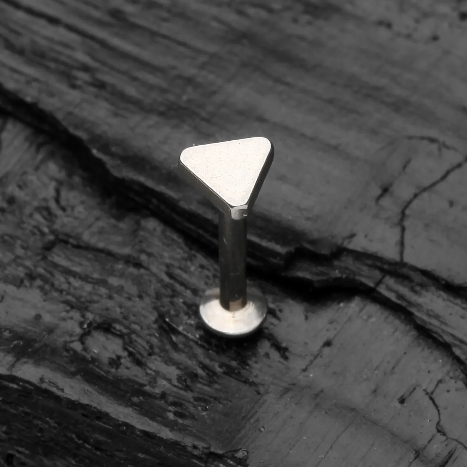 Minimalist Triangle Top Internally Threaded Steel Labret - Image 2