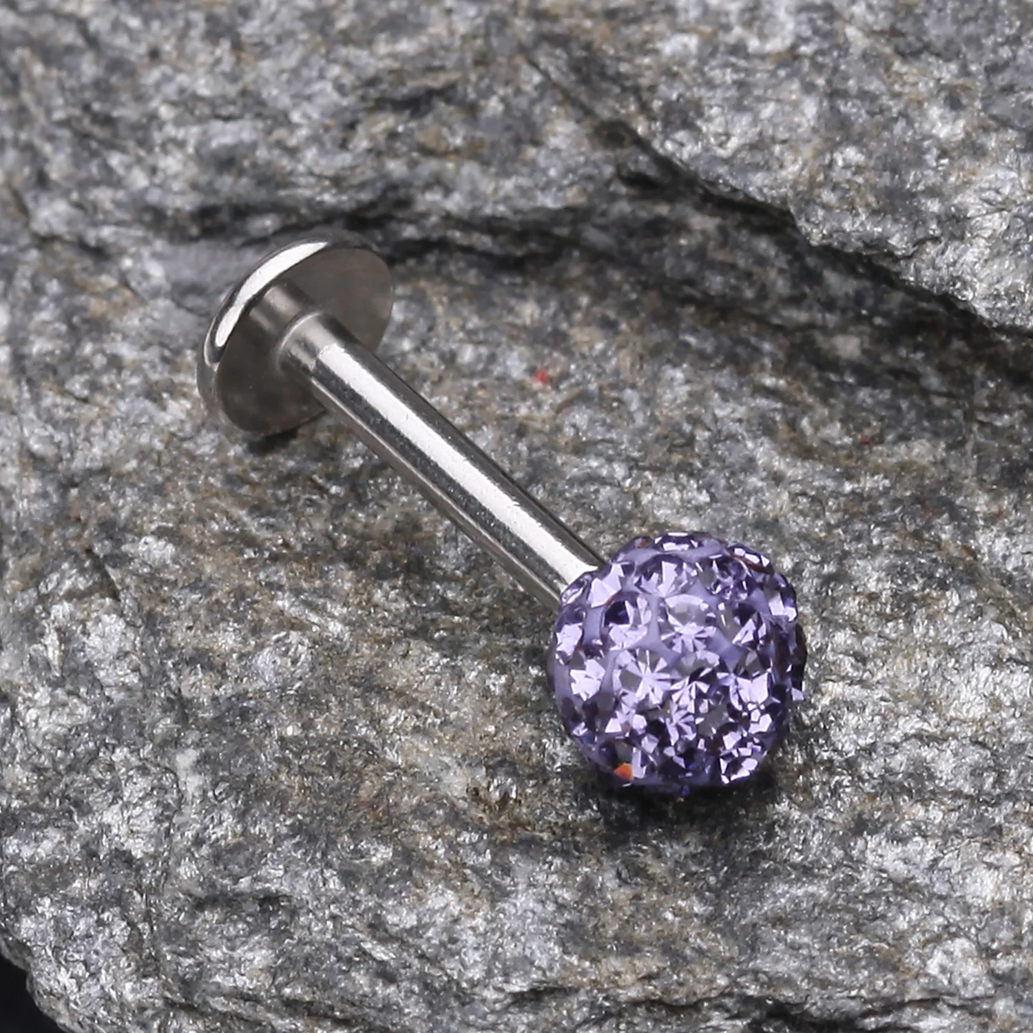 Multi-Gem Sparkle Ball Steel Labret - Image 2