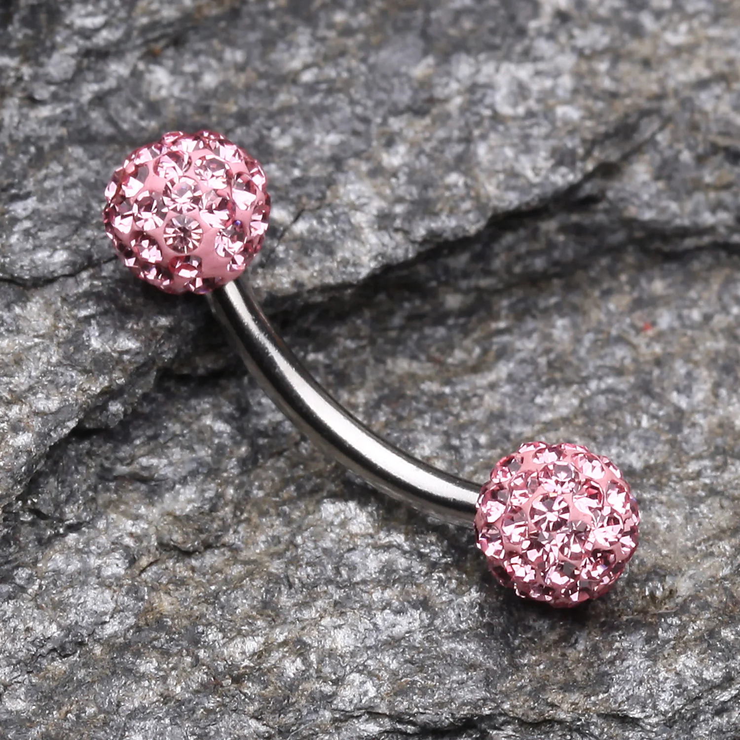 Multi-Gem Sparkle Curved Barbell Eyebrow Ring - Image 2