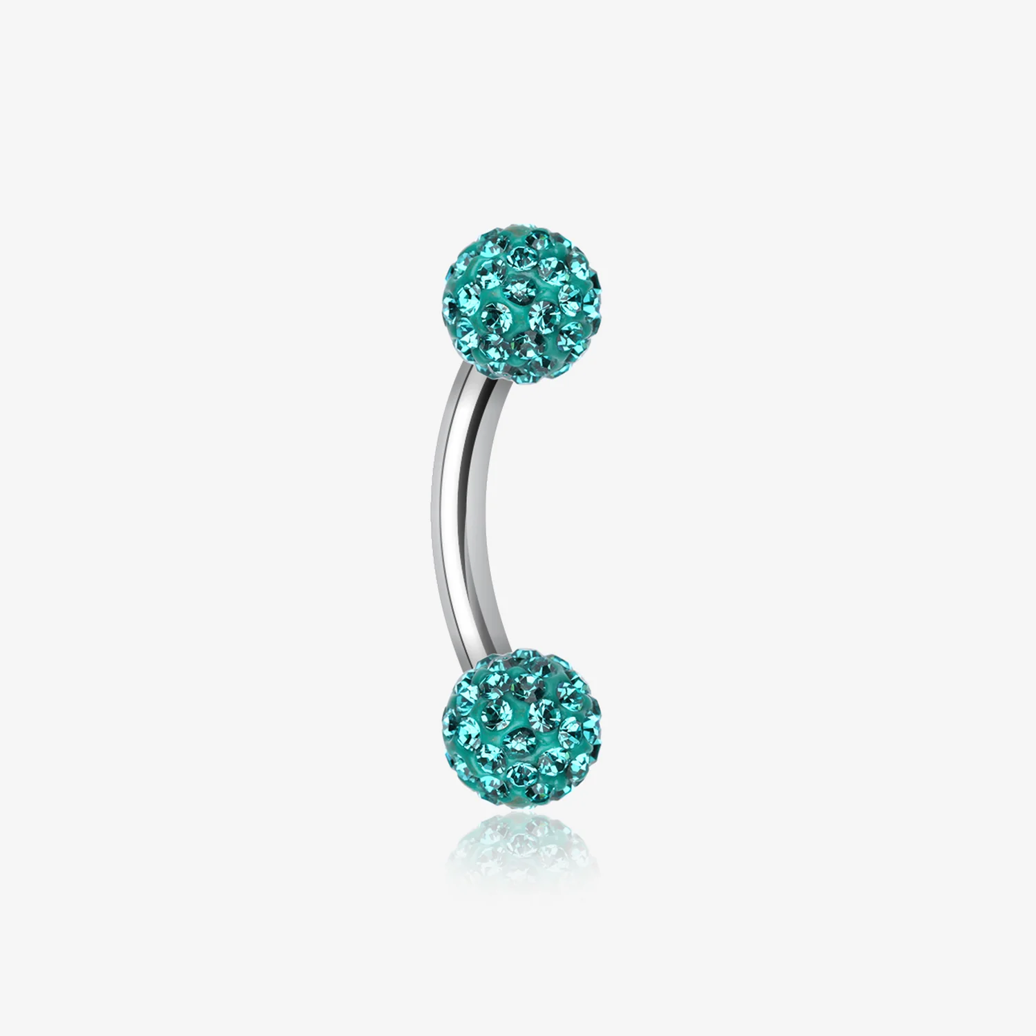 Multi-Gem Sparkle Curved Barbell Eyebrow Ring