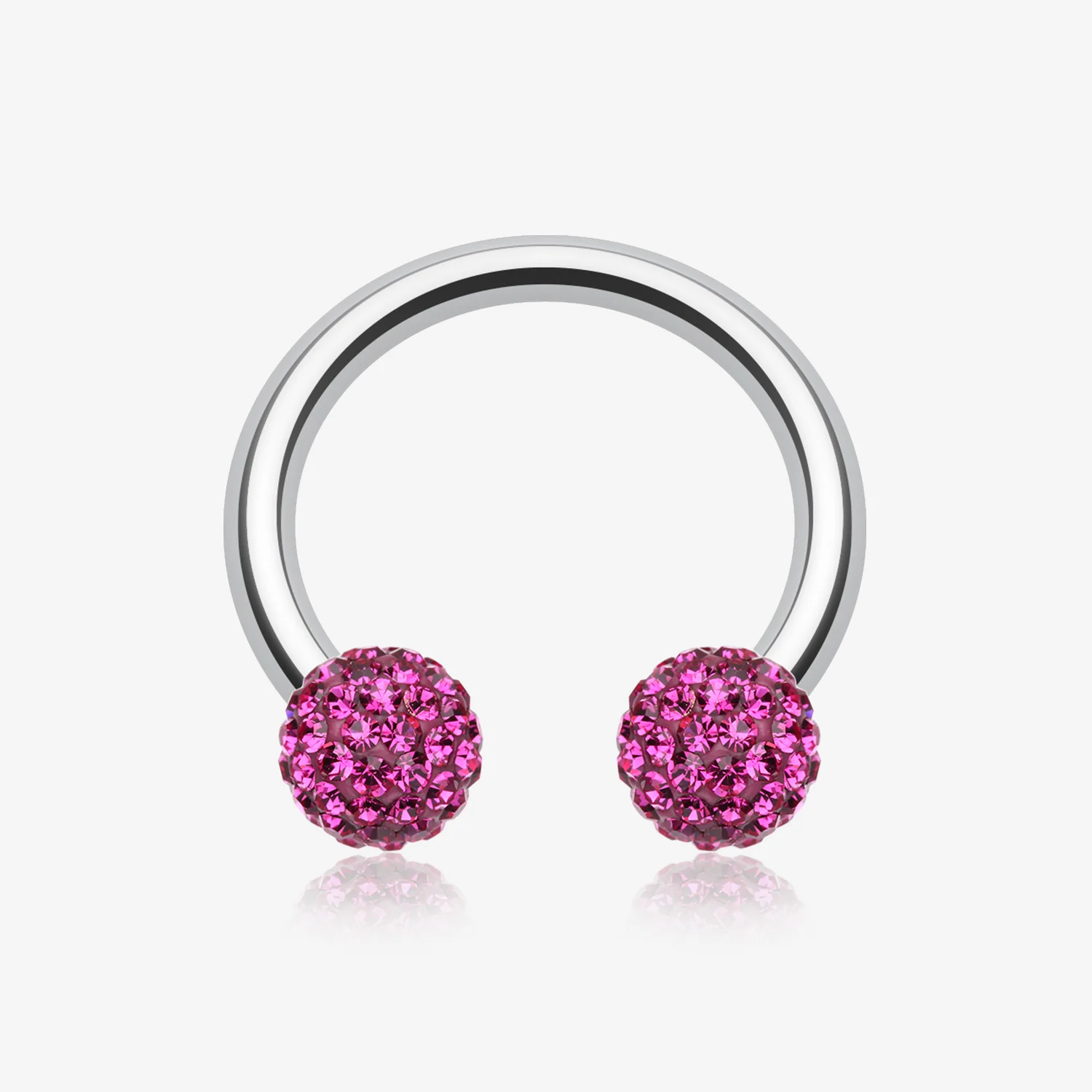 Multi-Gem Sparkle Horseshoe Circular Barbell
