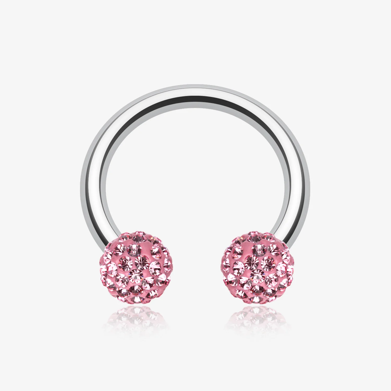 Multi-Gem Sparkle Horseshoe Circular Barbell
