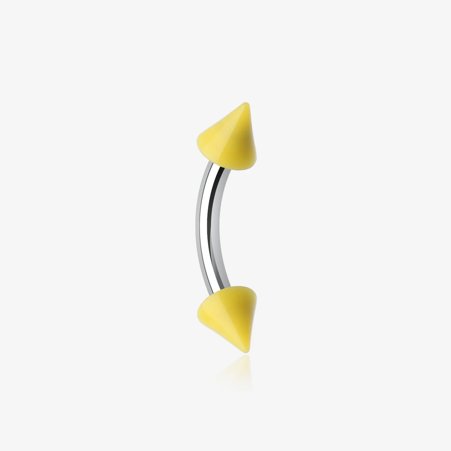Neon Acrylic Spike Ends Curved Barbell Eyebrow Ring