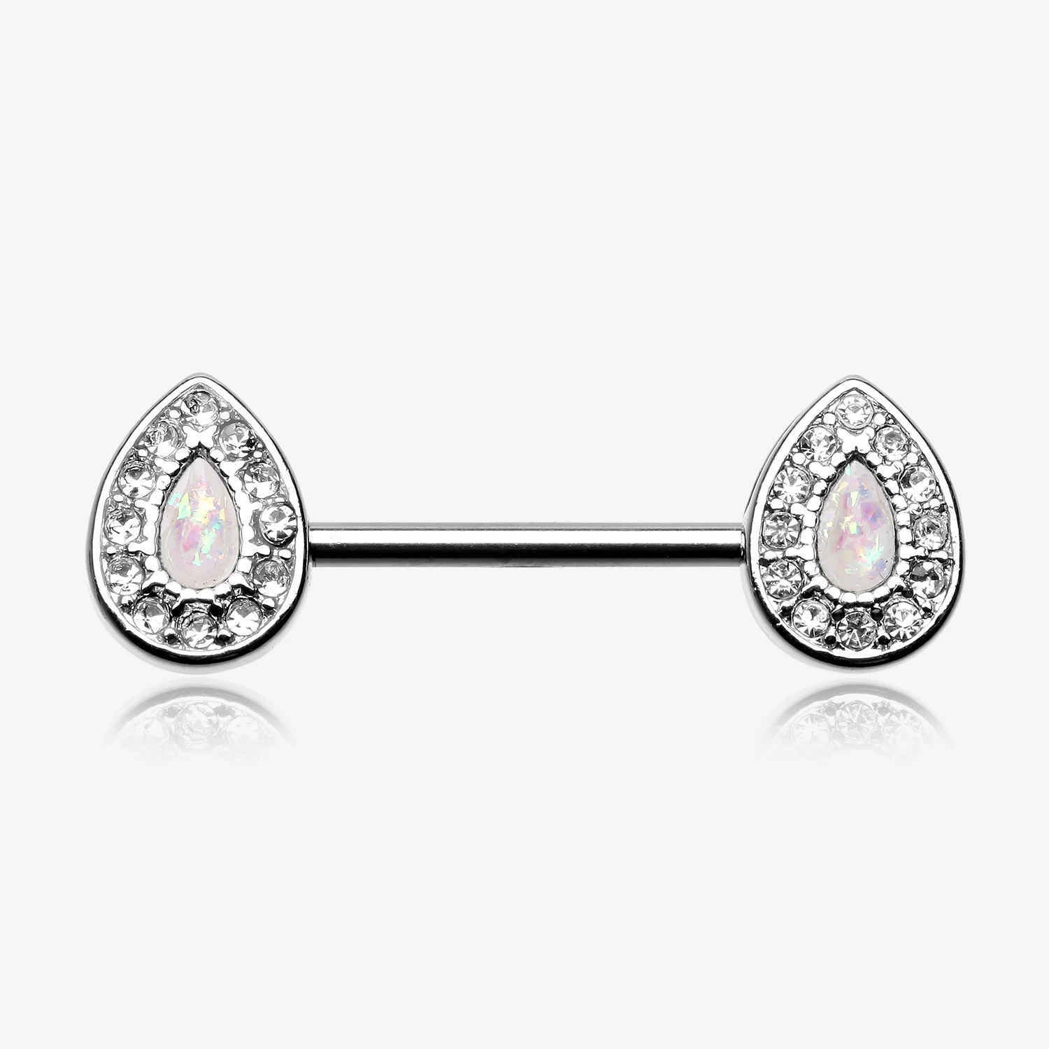 A Pair of Opal Avice Nipple Barbell Ring