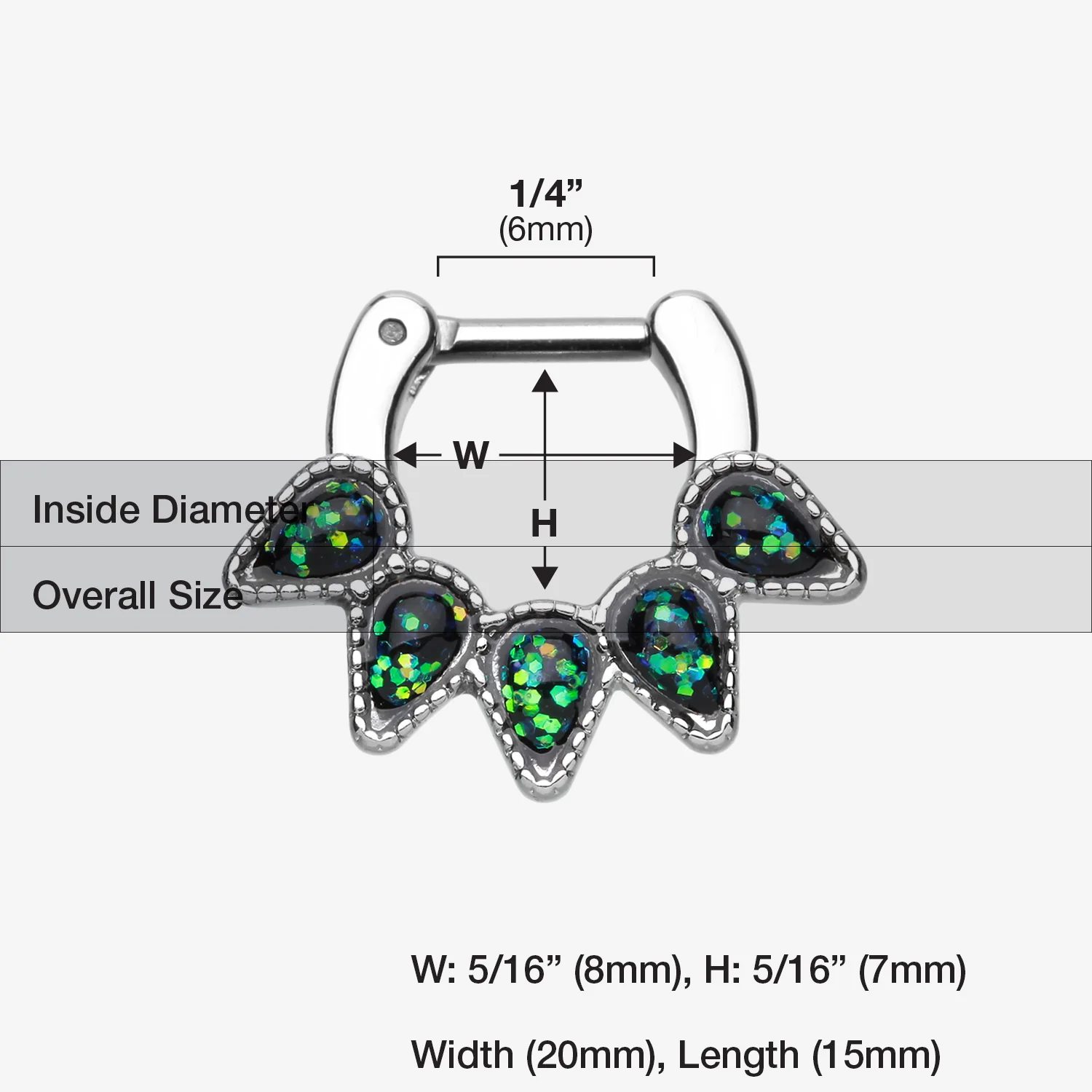 Opal Quinary Spear Septum Clicker - Image 2