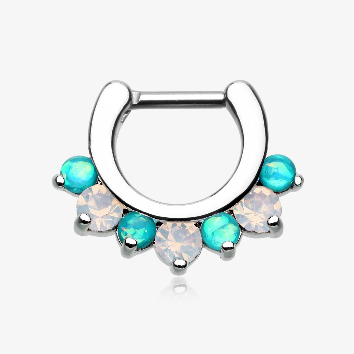 Opal Sparkle Deuce Septum Clicker Ring