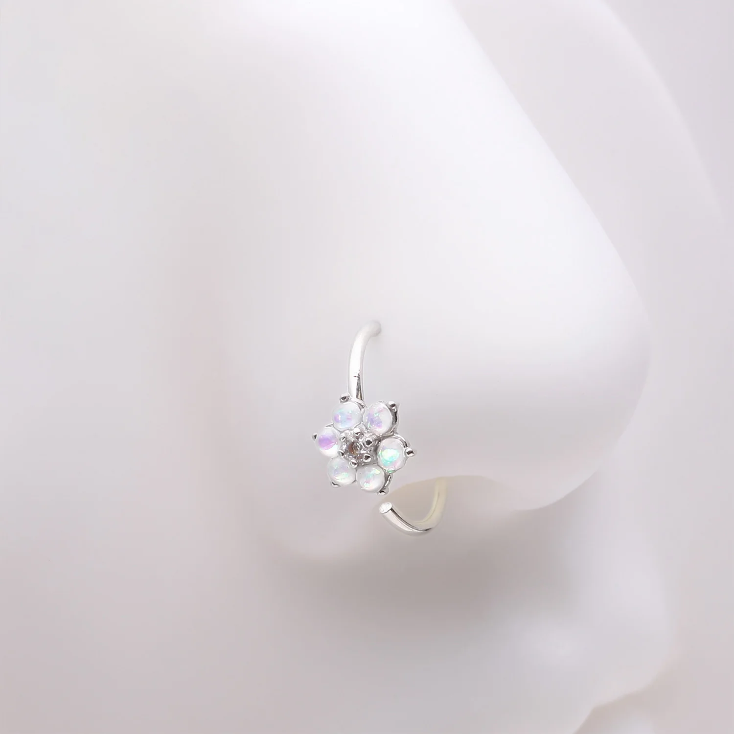 Opalescent Sparkle Spring Flower Bendable Hoop Ring - Image 2