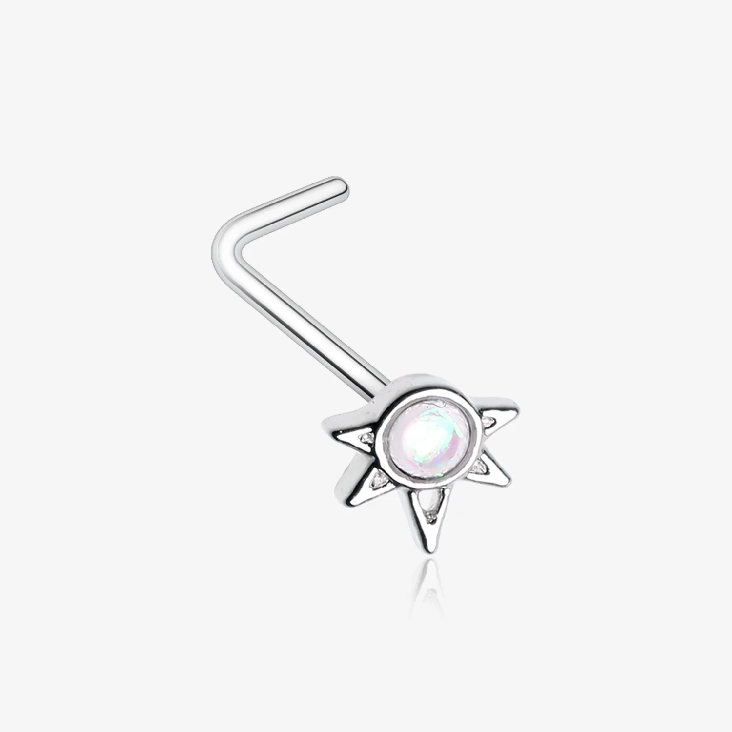 Opalescent Sparkle Starburst L-Shaped Nose Ring