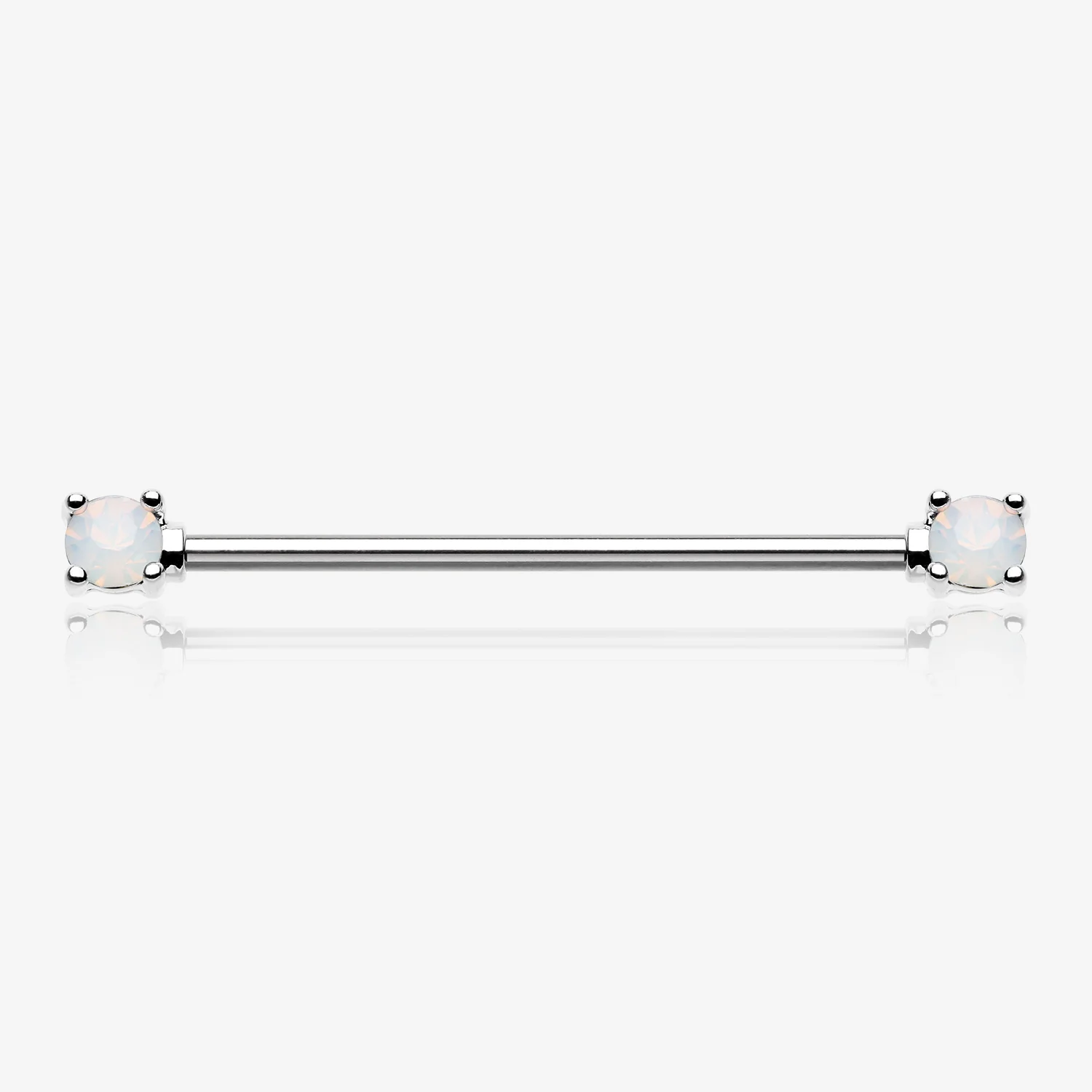 Opalite Gem Prong Industrial Barbell