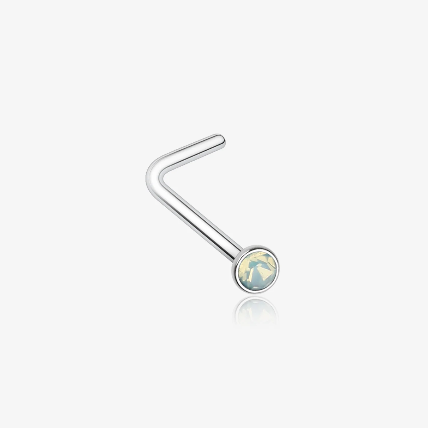 Opalite Gem Sparkle L-Shaped Nose Ring