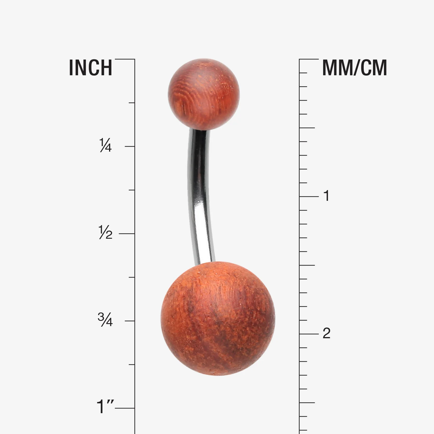 Organic Cherry Wood Belly Button Ring - Image 2