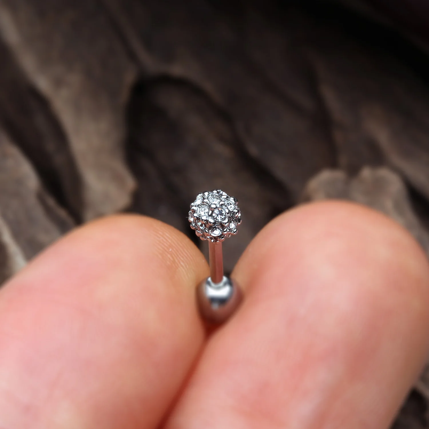 Pave Sparkle Full Dome Cartilage Tragus Earring - Image 2