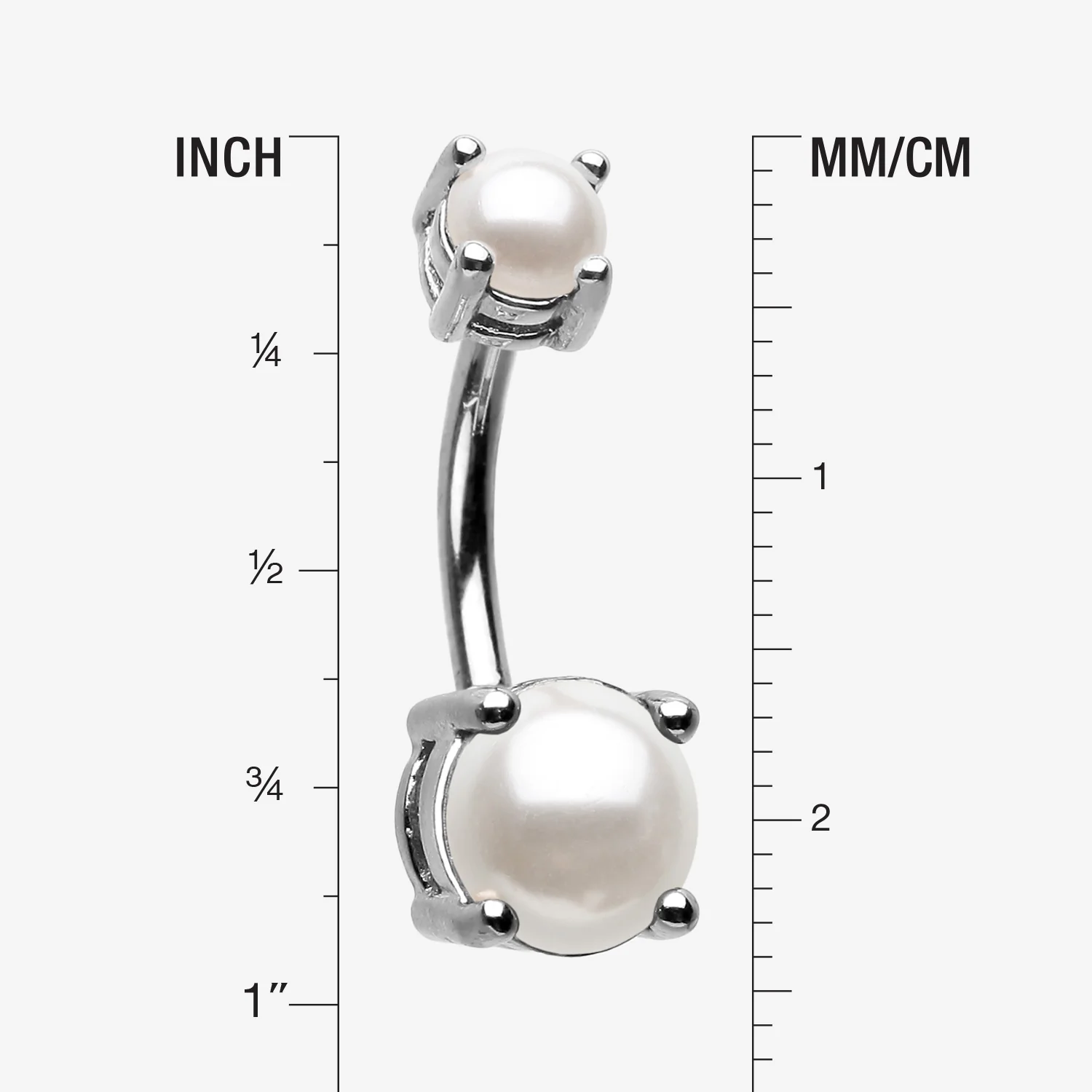 Pearlescent Shine Prong Set Belly Button Ring - Image 2