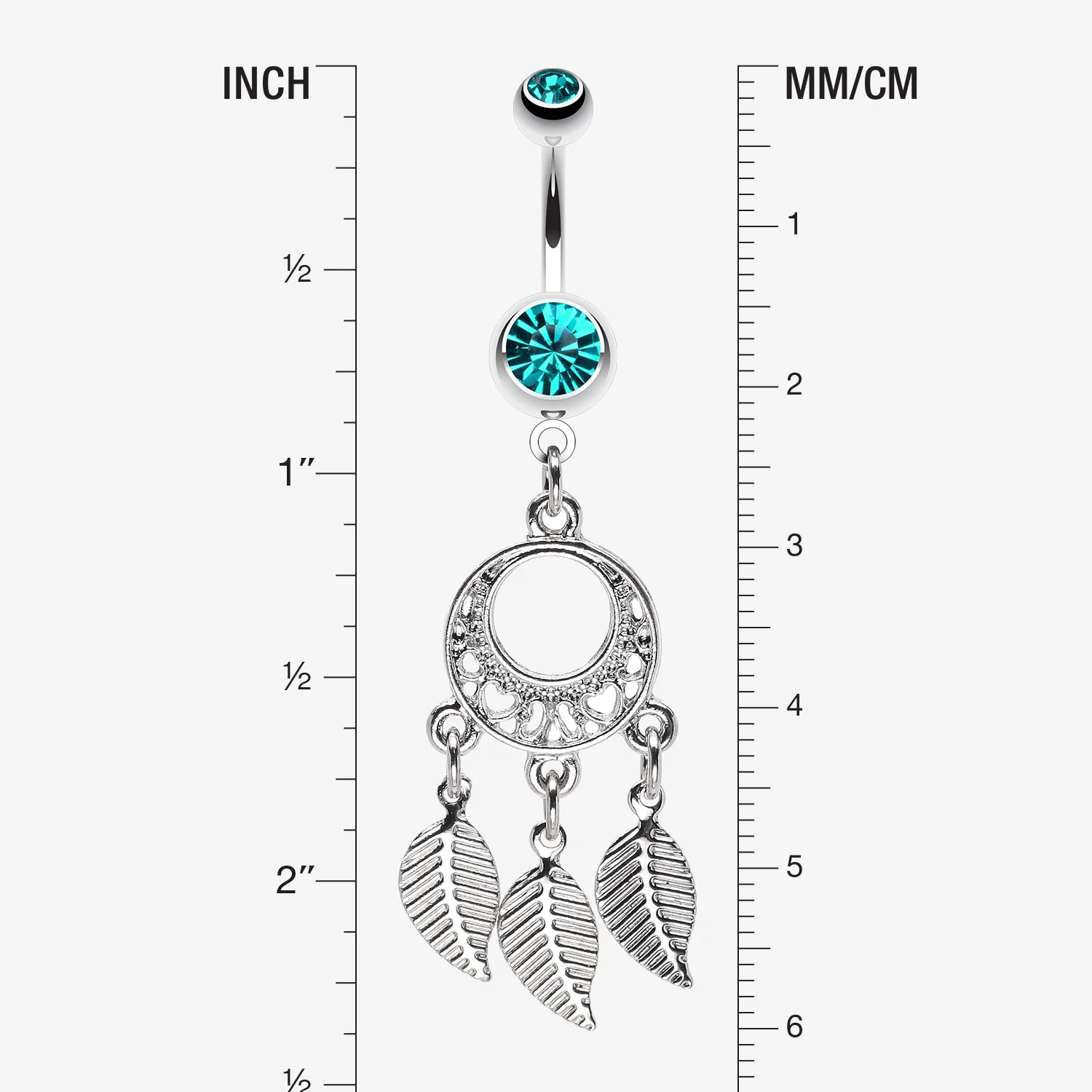 Petit Heart Hoop Dream Catcher Belly Ring - Image 2