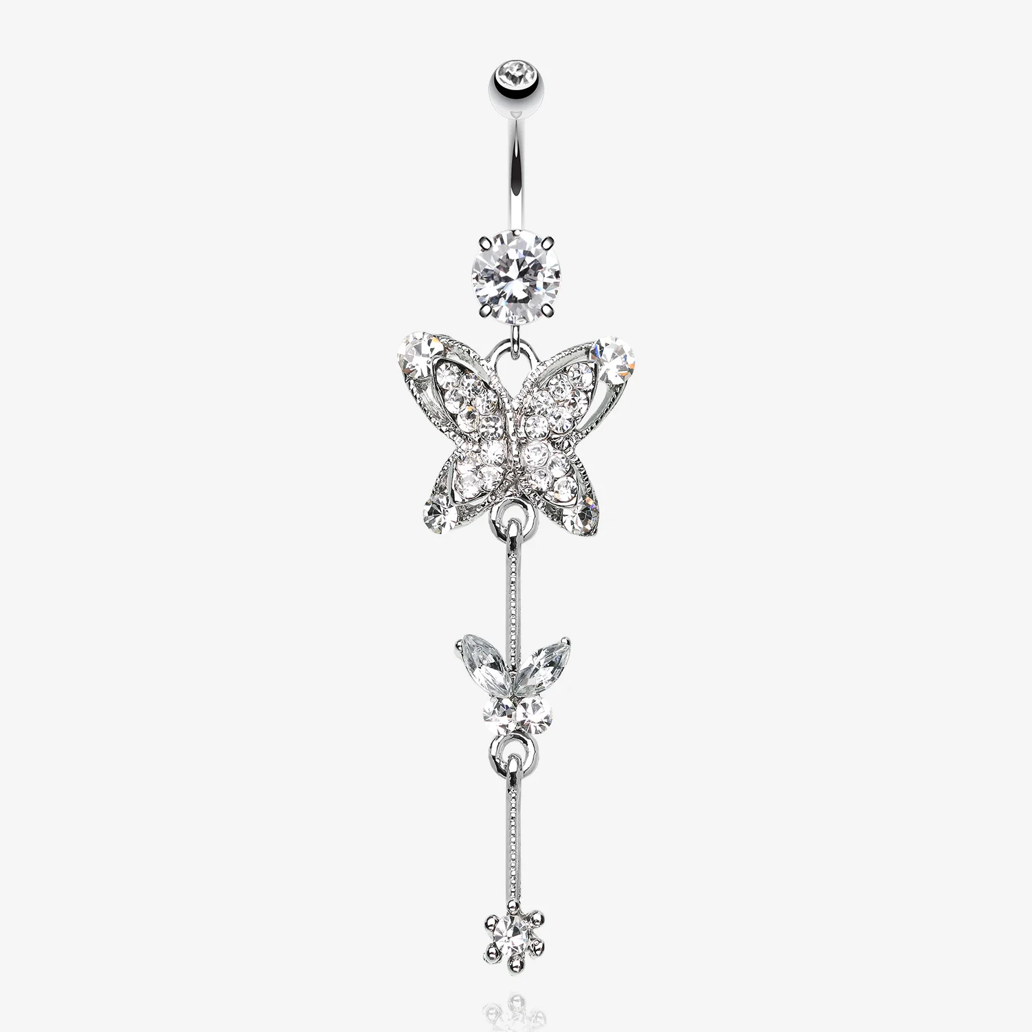 Precious Butterfly Sparkle Belly Button Ring