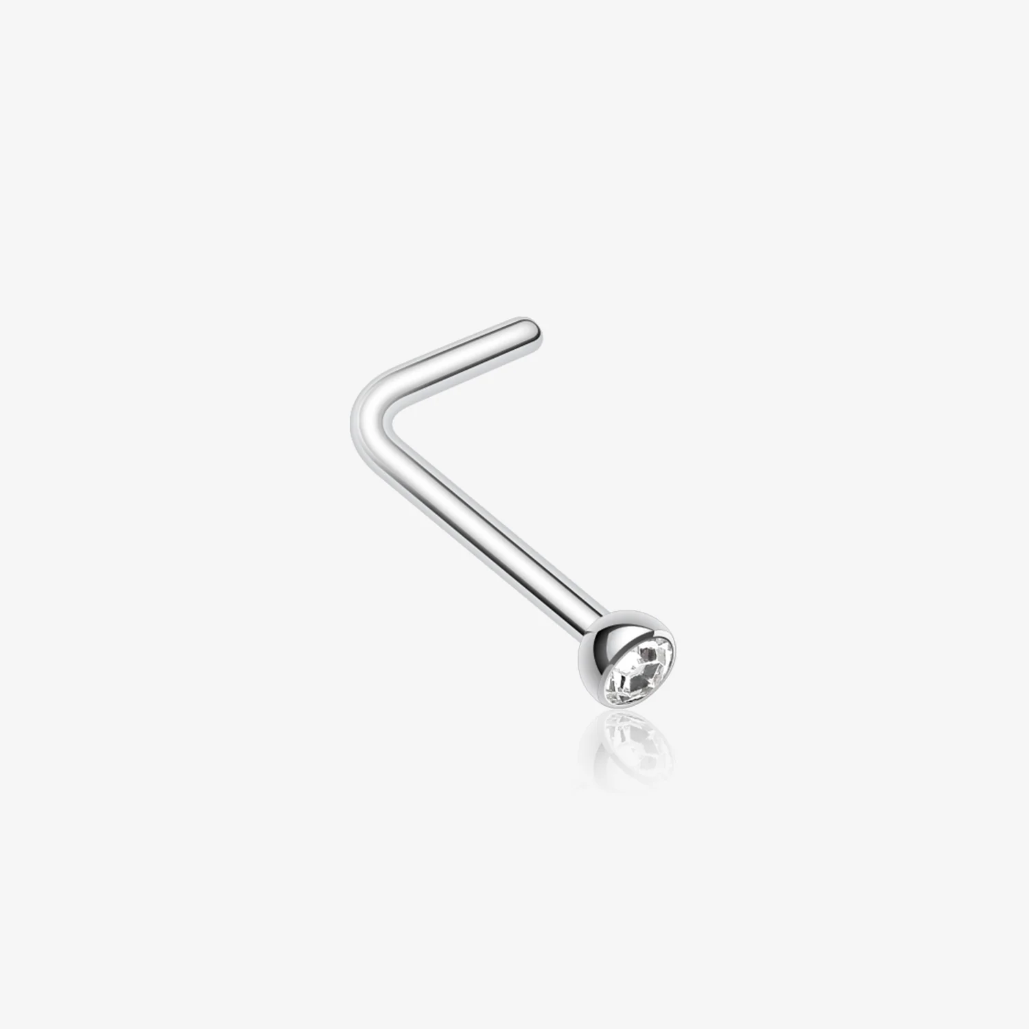 Press Fit Gem Top L-Shaped Nose Ring